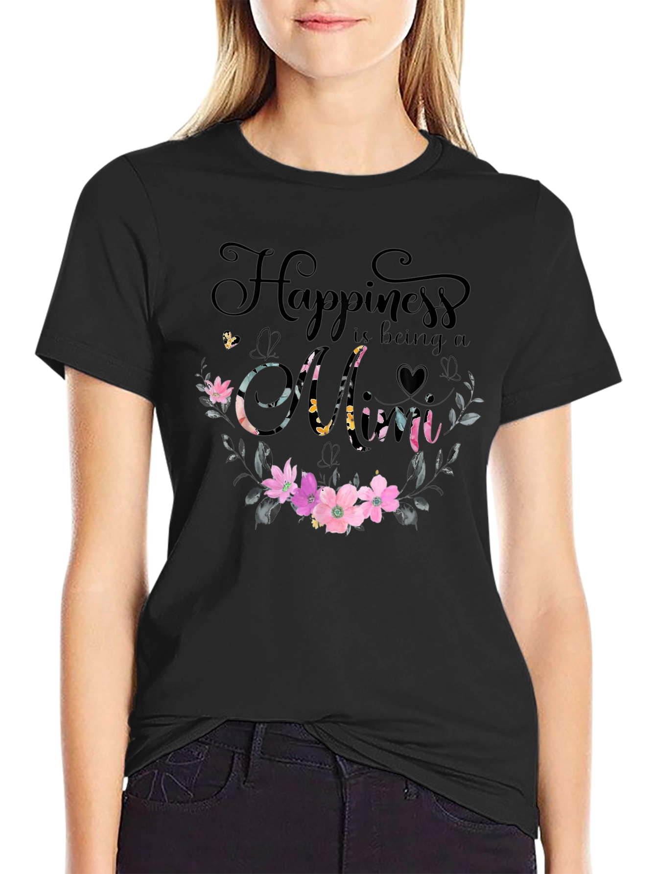Happiness is Being a Mom Floral T-Shirt