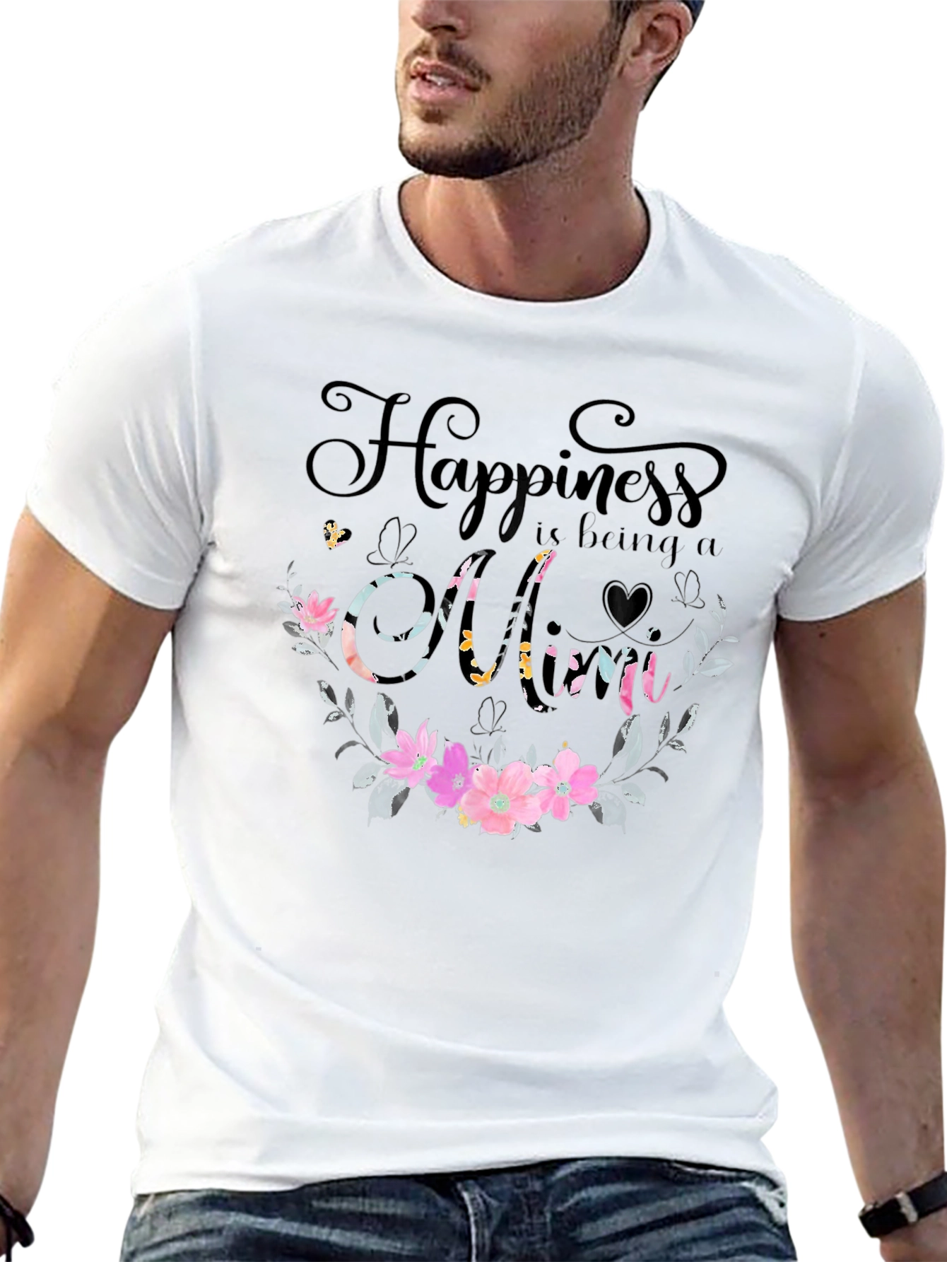 Happiness is Being a Mom Floral T-Shirt