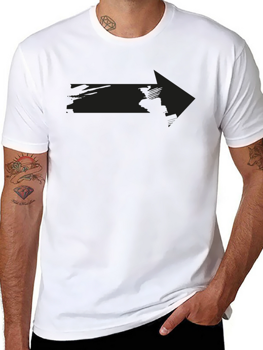 Mens Black Arrow Graphic Tee - Casual Style