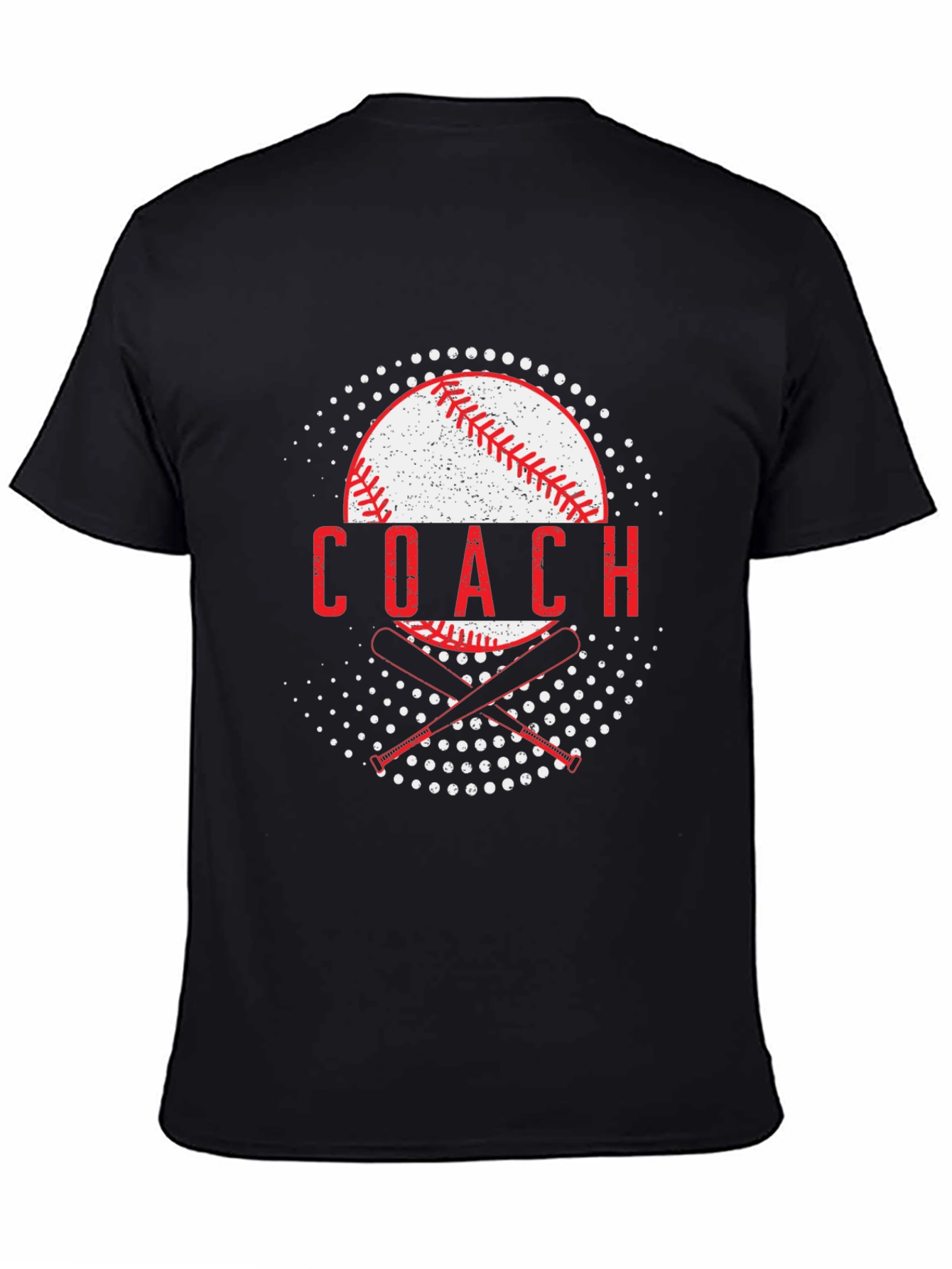 Baseball Coach Graphic T-Shirt - Black
