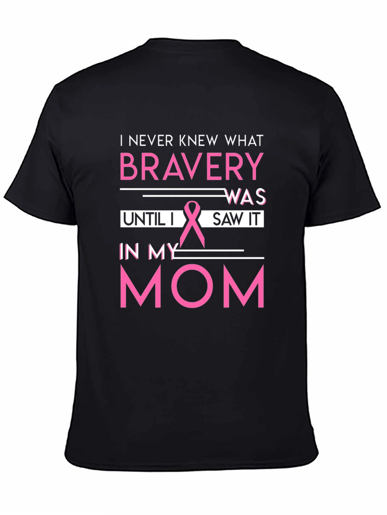 Bravery Breast Cancer Awareness Black T-Shirt