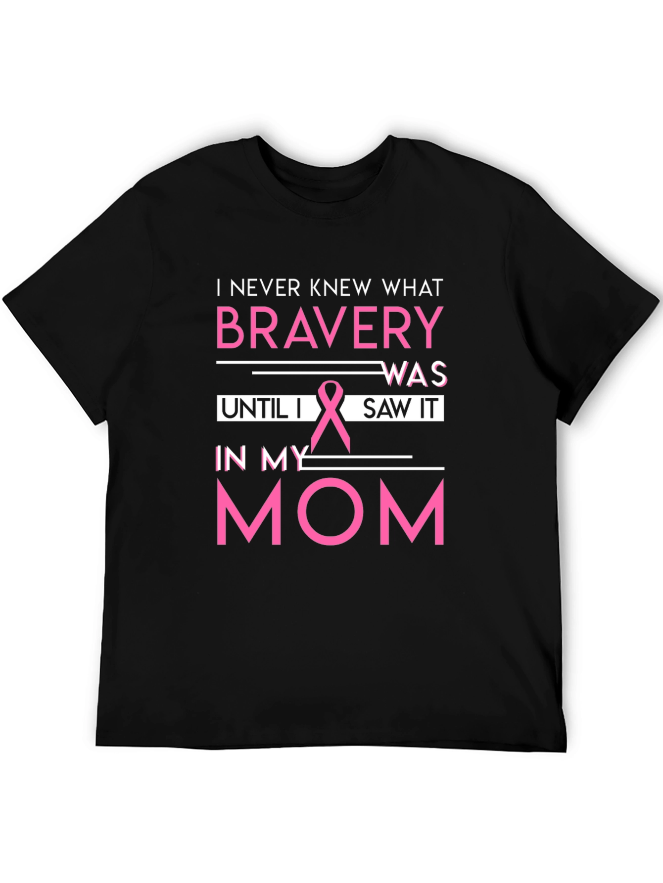 Bravery Breast Cancer Awareness Black T-Shirt
