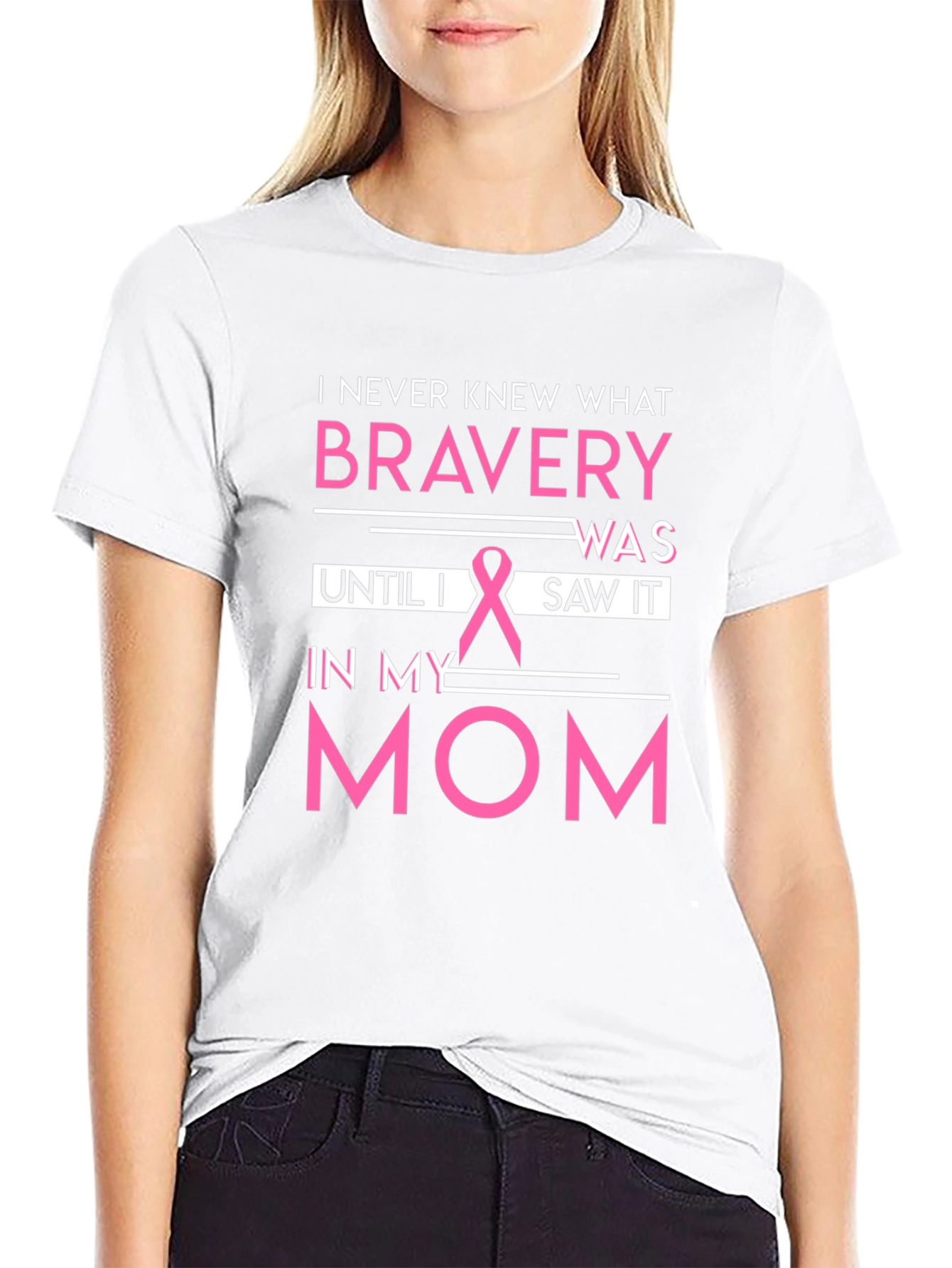Bravery Breast Cancer Awareness Black T-Shirt