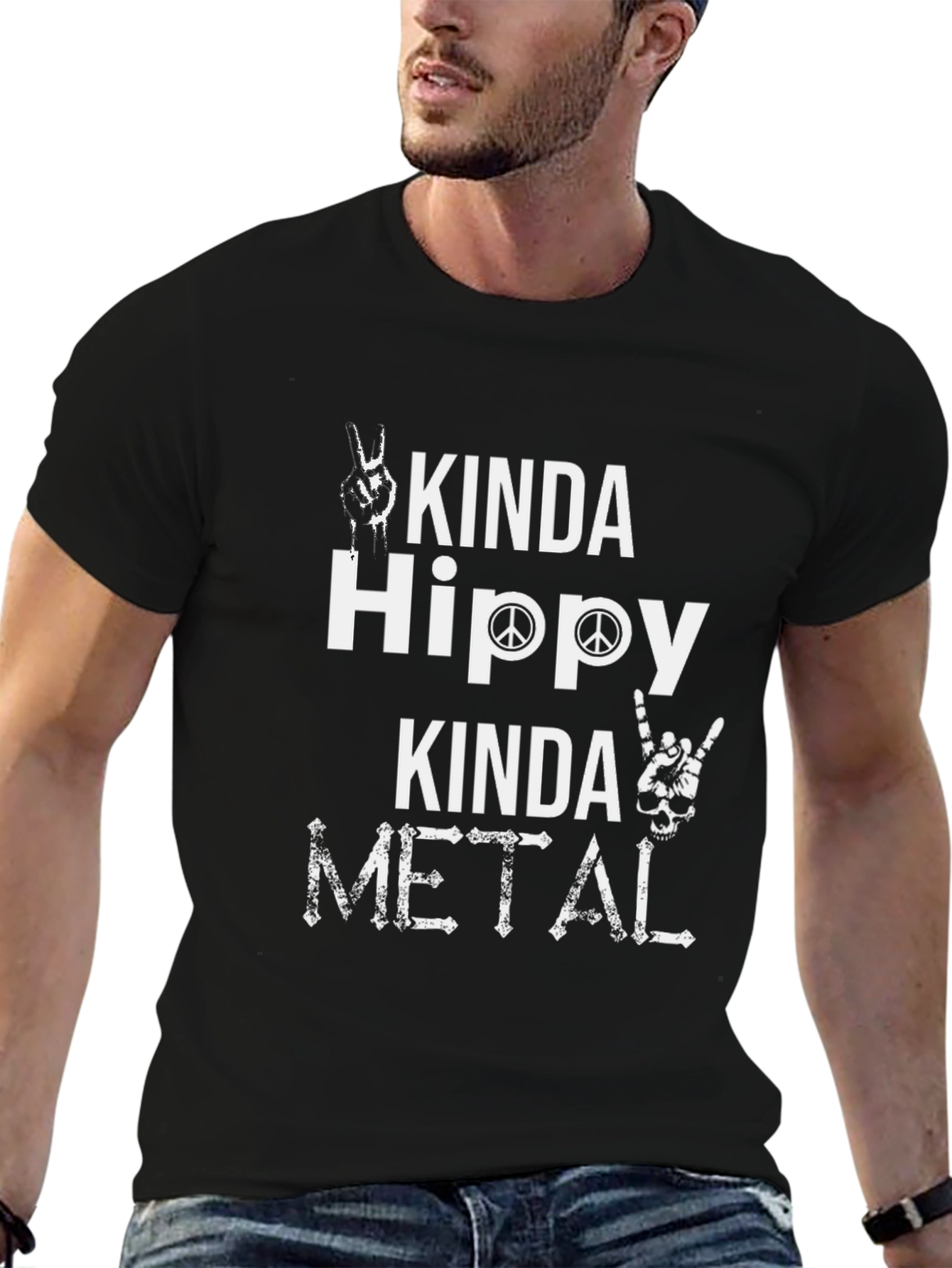 Kinda Hippy Kinda Metal Graphic T-Shirt