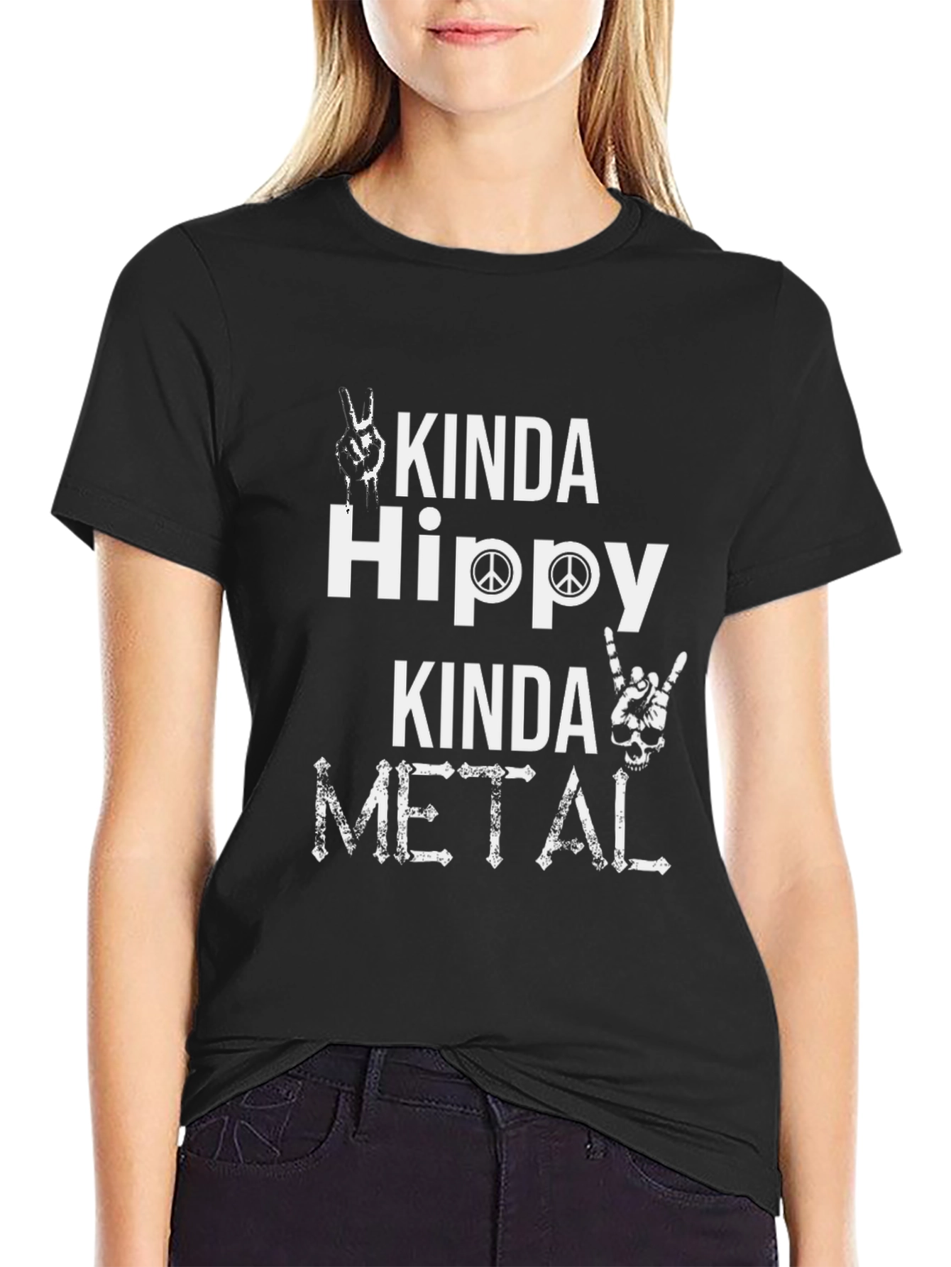 Kinda Hippy Kinda Metal Graphic T-Shirt