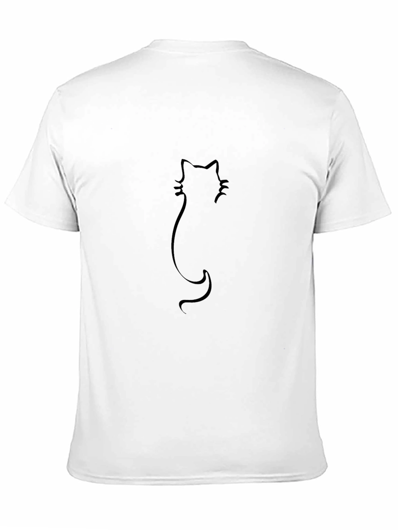 Minimalist Cat Silhouette Black T-Shirt