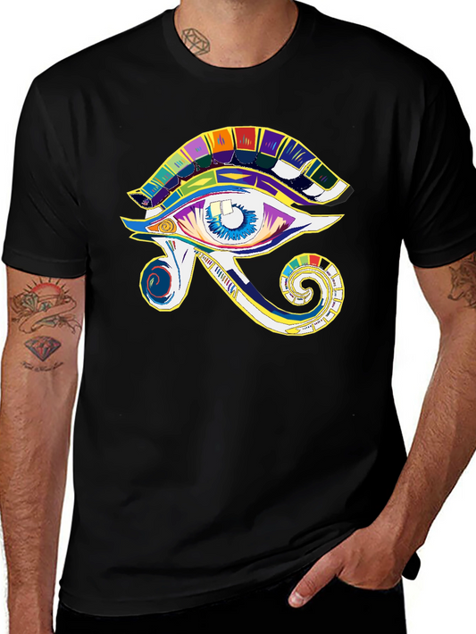 Eye of Horus Graphic Tee - Colorful Egyptian Design