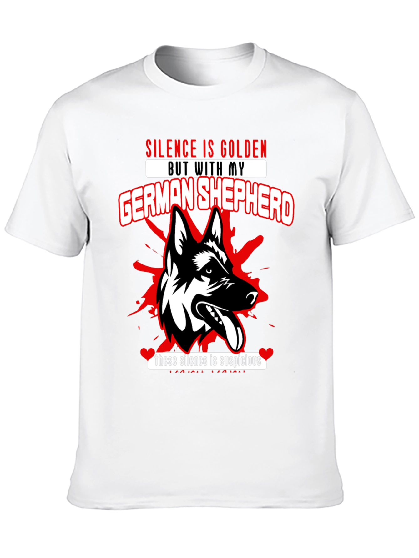 German Shepherd Silence Graphic T-Shirt
