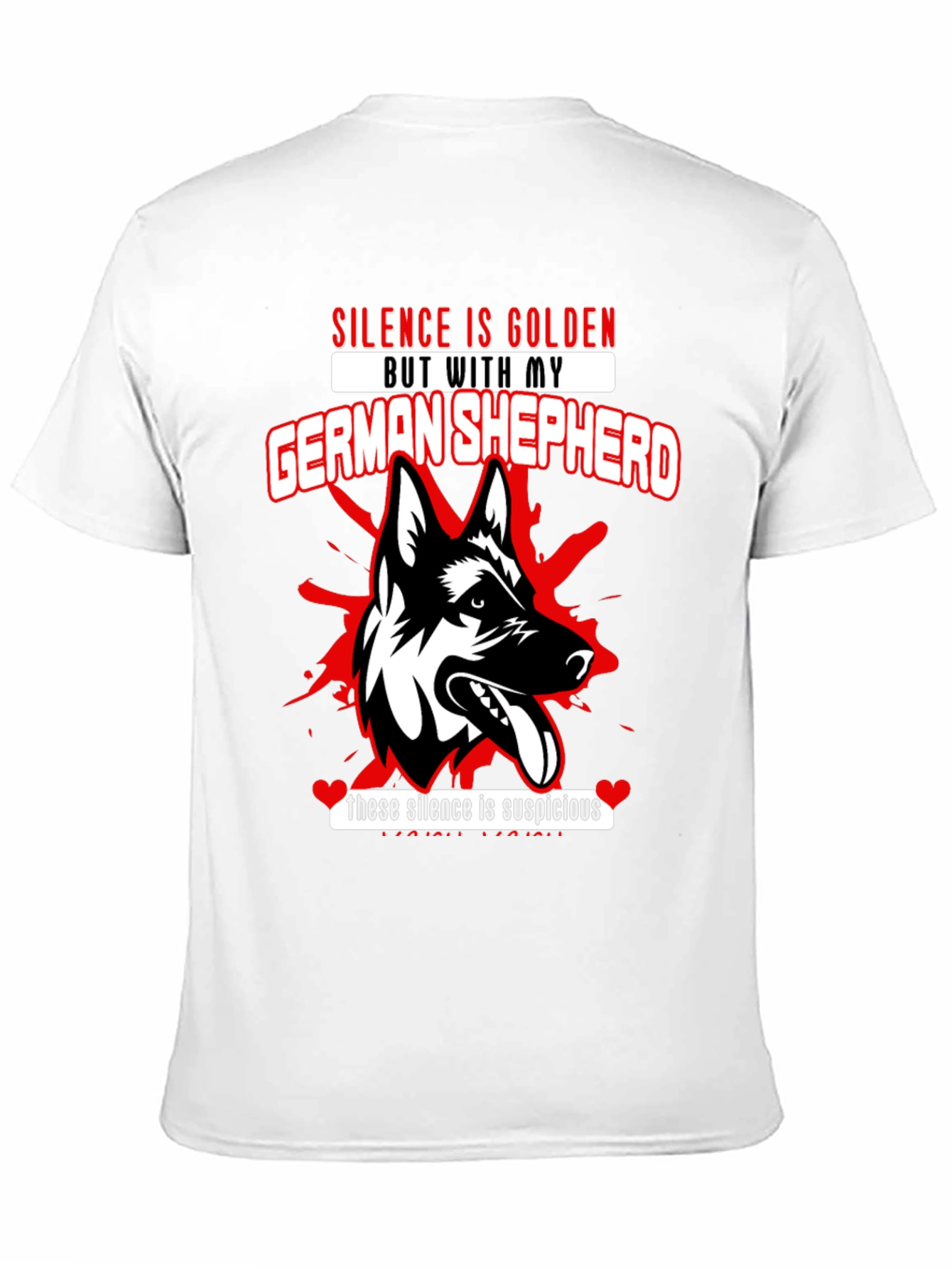 German Shepherd Silence Graphic T-Shirt
