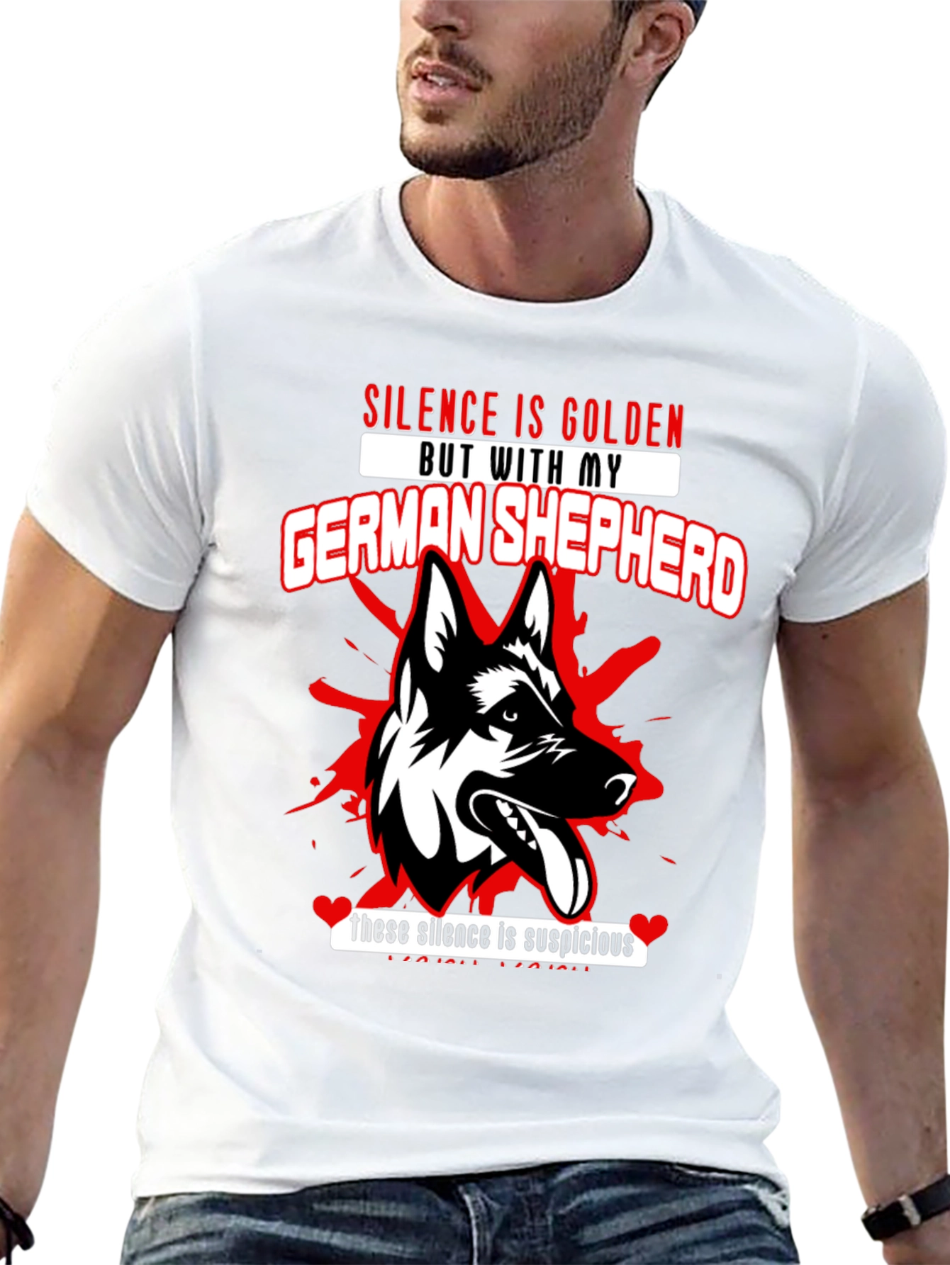 German Shepherd Silence Graphic T-Shirt