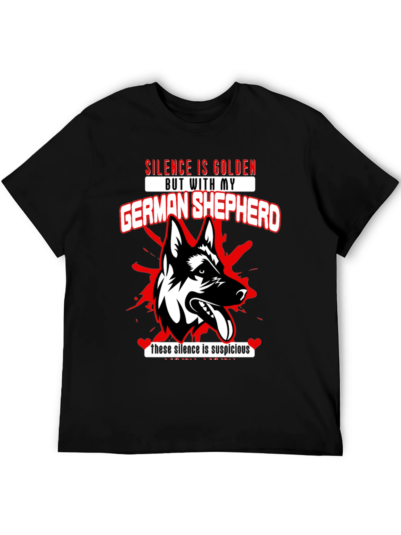 German Shepherd Silence Graphic T-Shirt