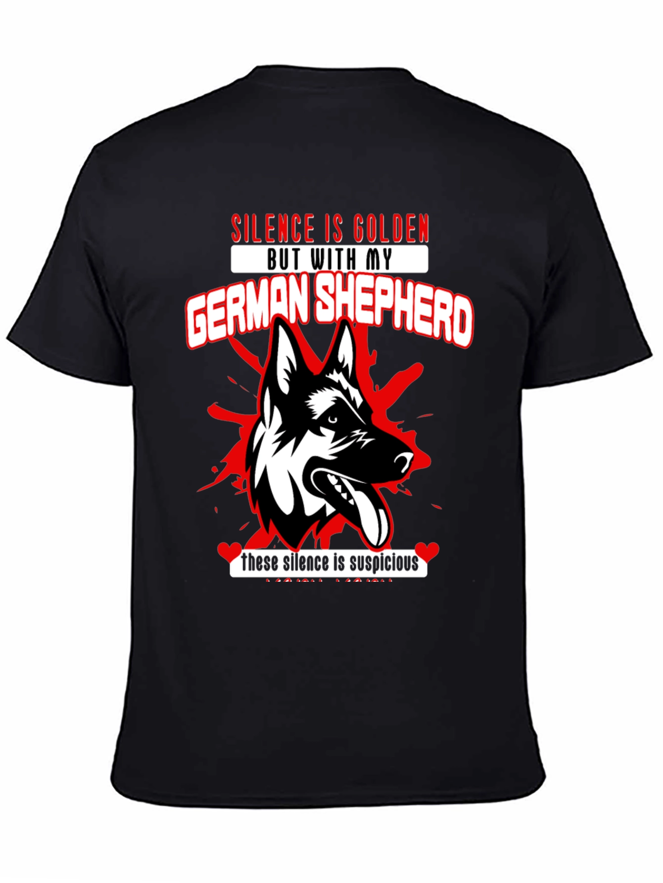 German Shepherd Silence Graphic T-Shirt
