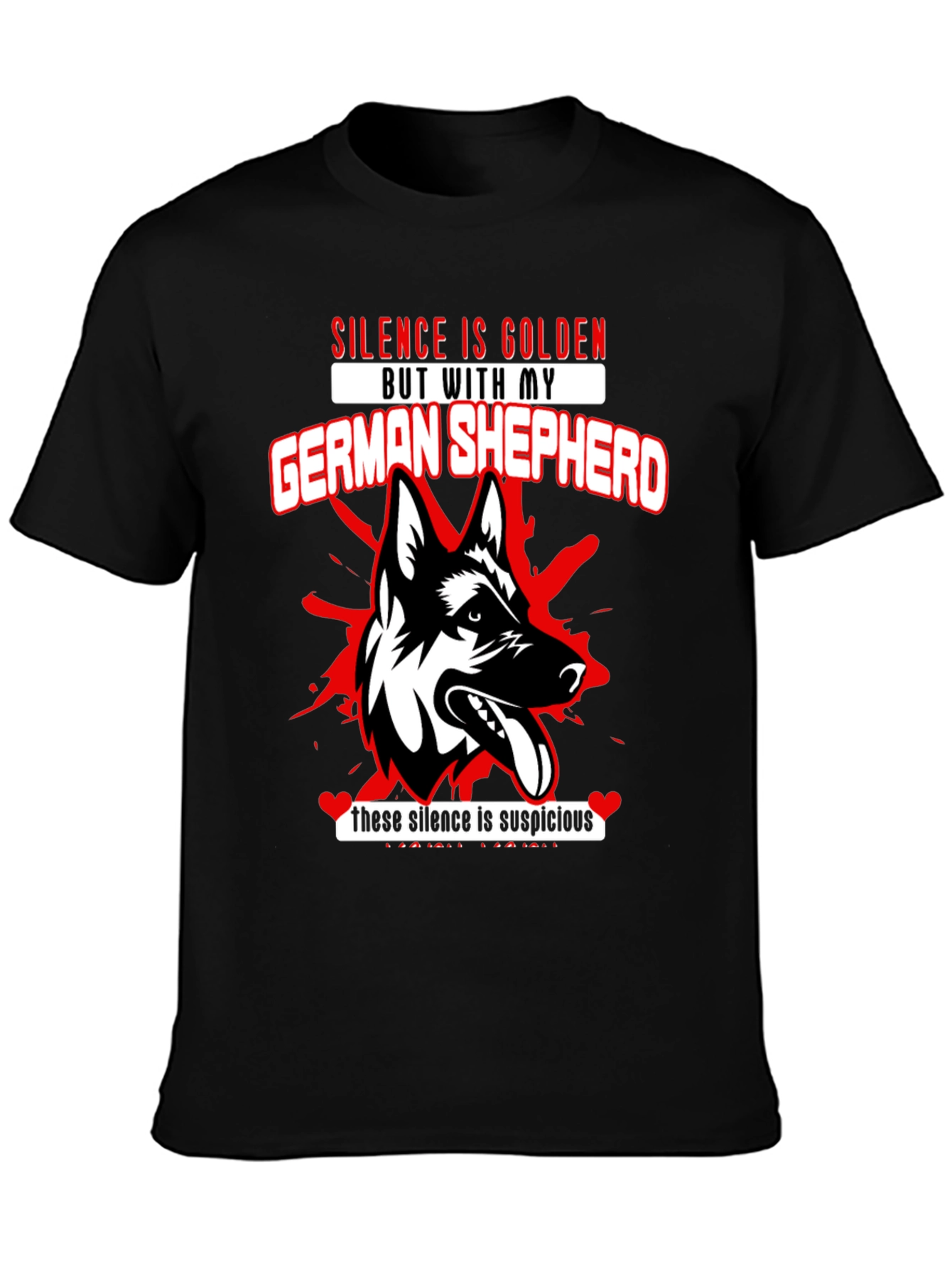German Shepherd Silence Graphic T-Shirt