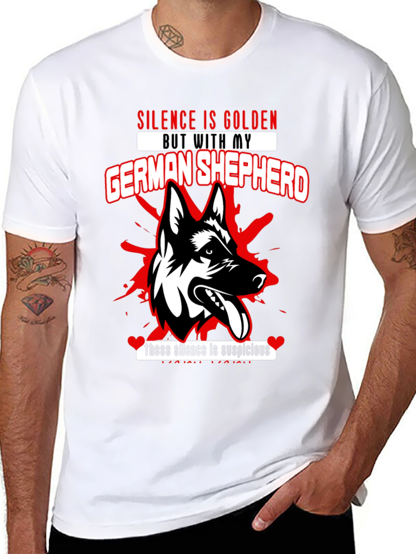 German Shepherd Silence Graphic T-Shirt