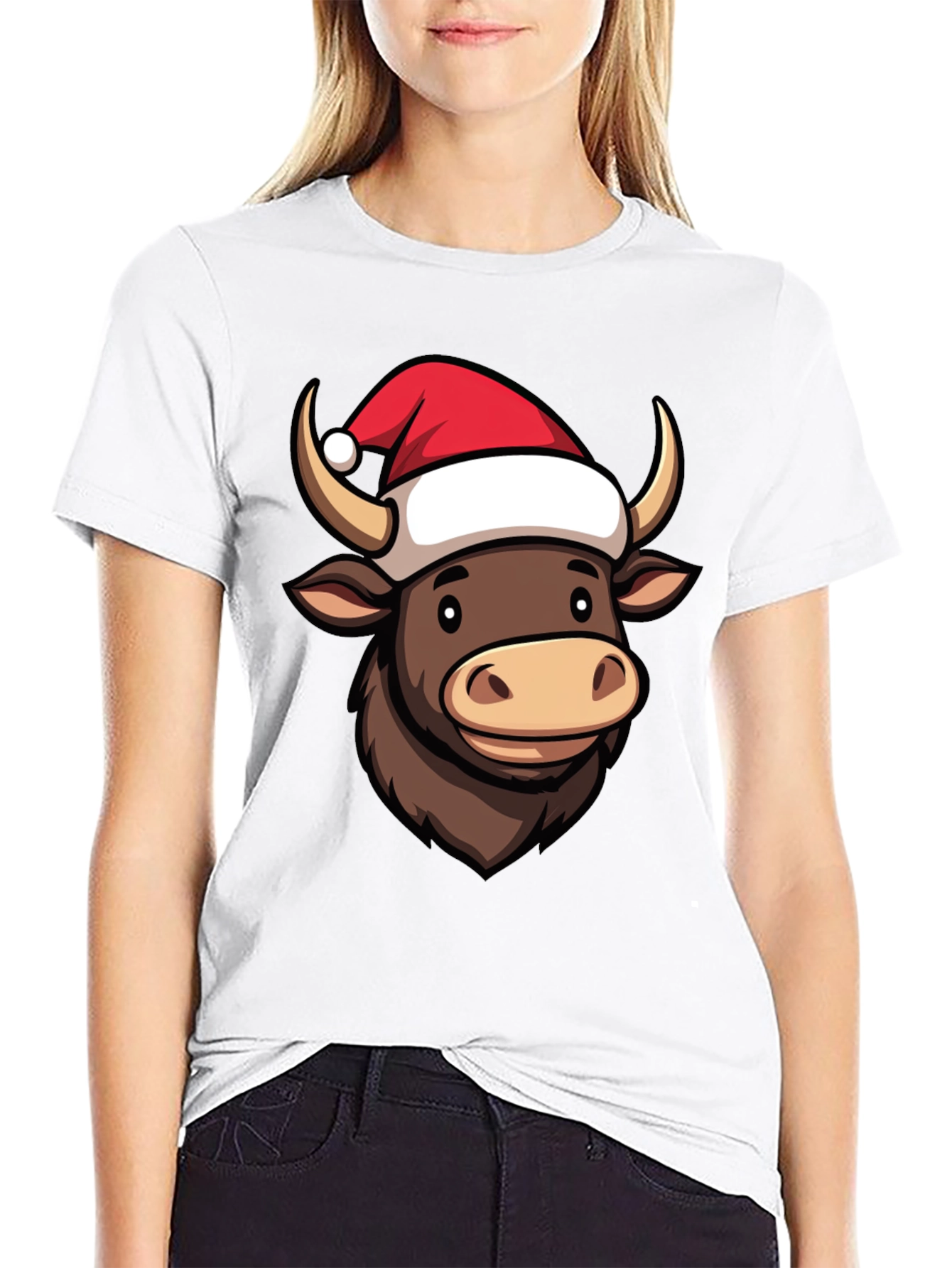Festive Bull T-Shirt: Holiday Cheer