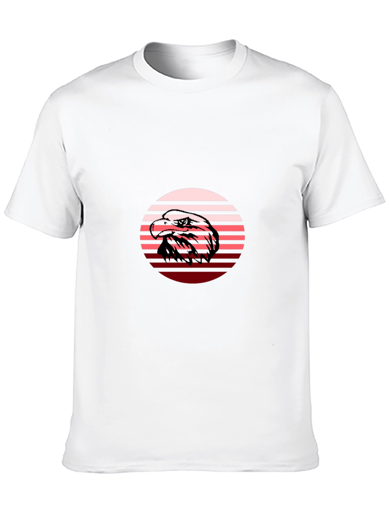 Retro Eagle Graphic Tee - Black Crew Neck Shirt