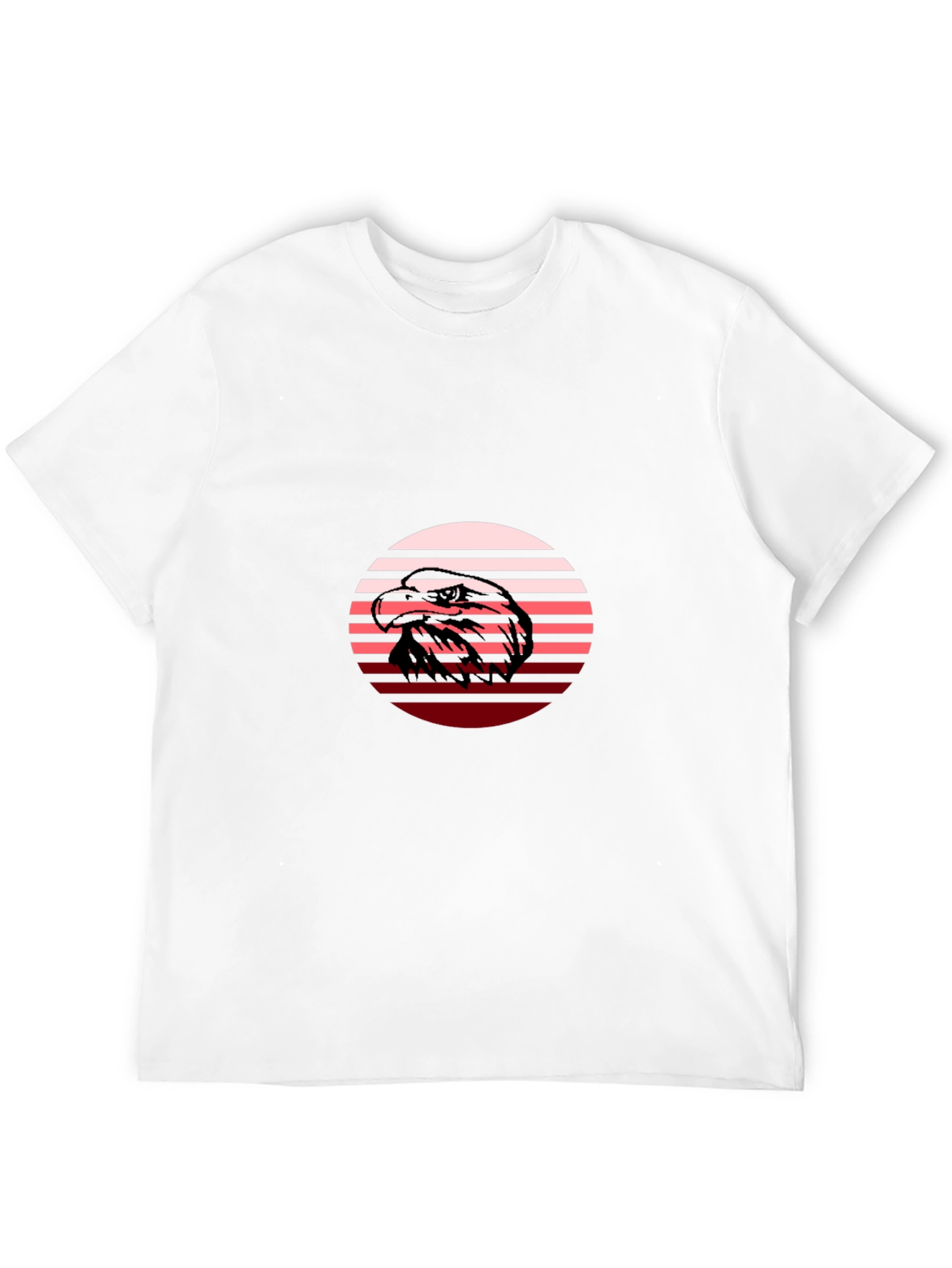 Retro Eagle Graphic Tee - Black Crew Neck Shirt
