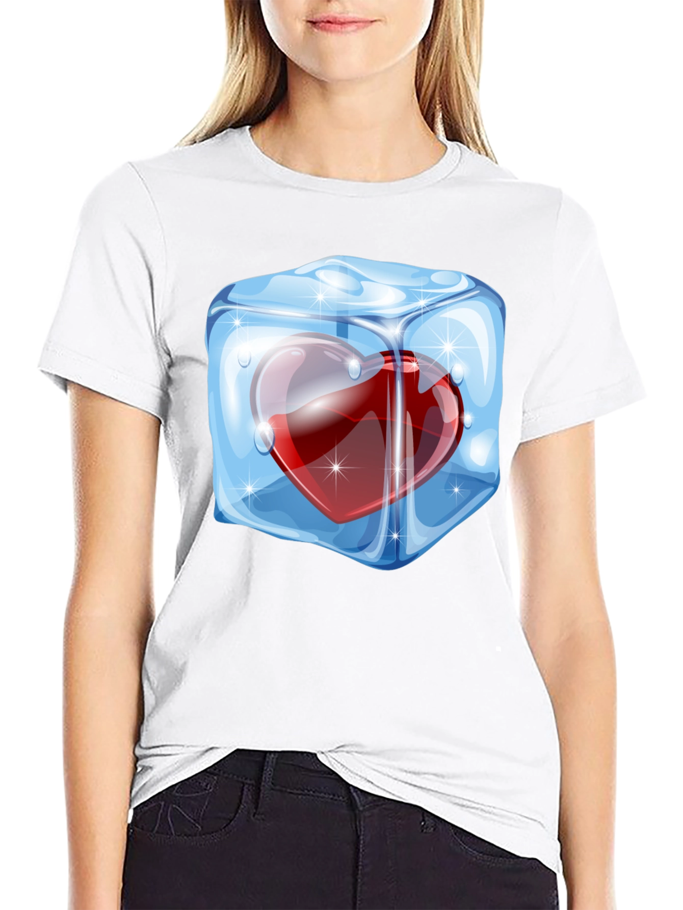 Icy Heart Graphic Tee - Cool Valentines Day Gift