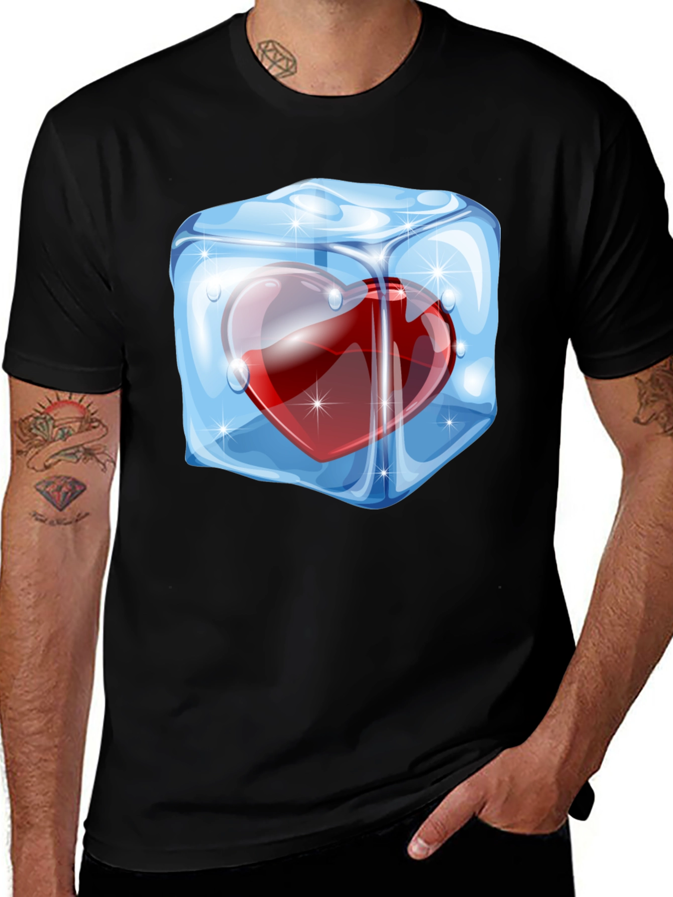 Icy Heart Graphic Tee - Cool Valentines Day Gift