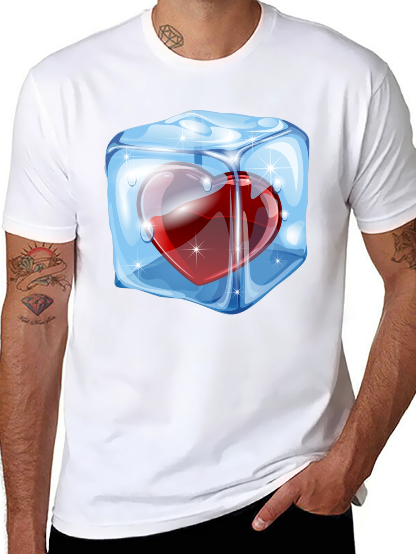 Icy Heart Graphic Tee - Cool Valentines Day Gift
