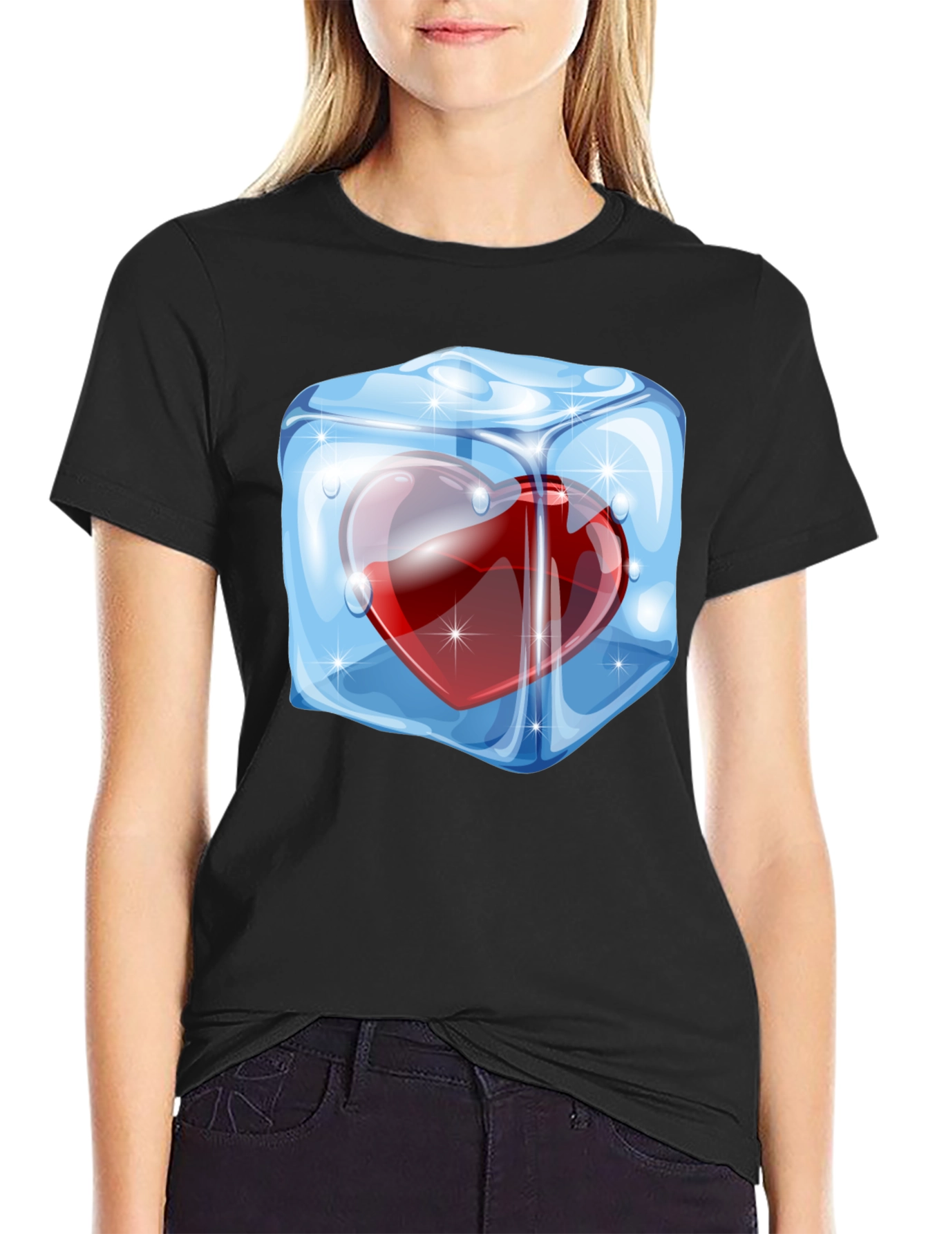 Icy Heart Graphic Tee - Cool Valentines Day Gift