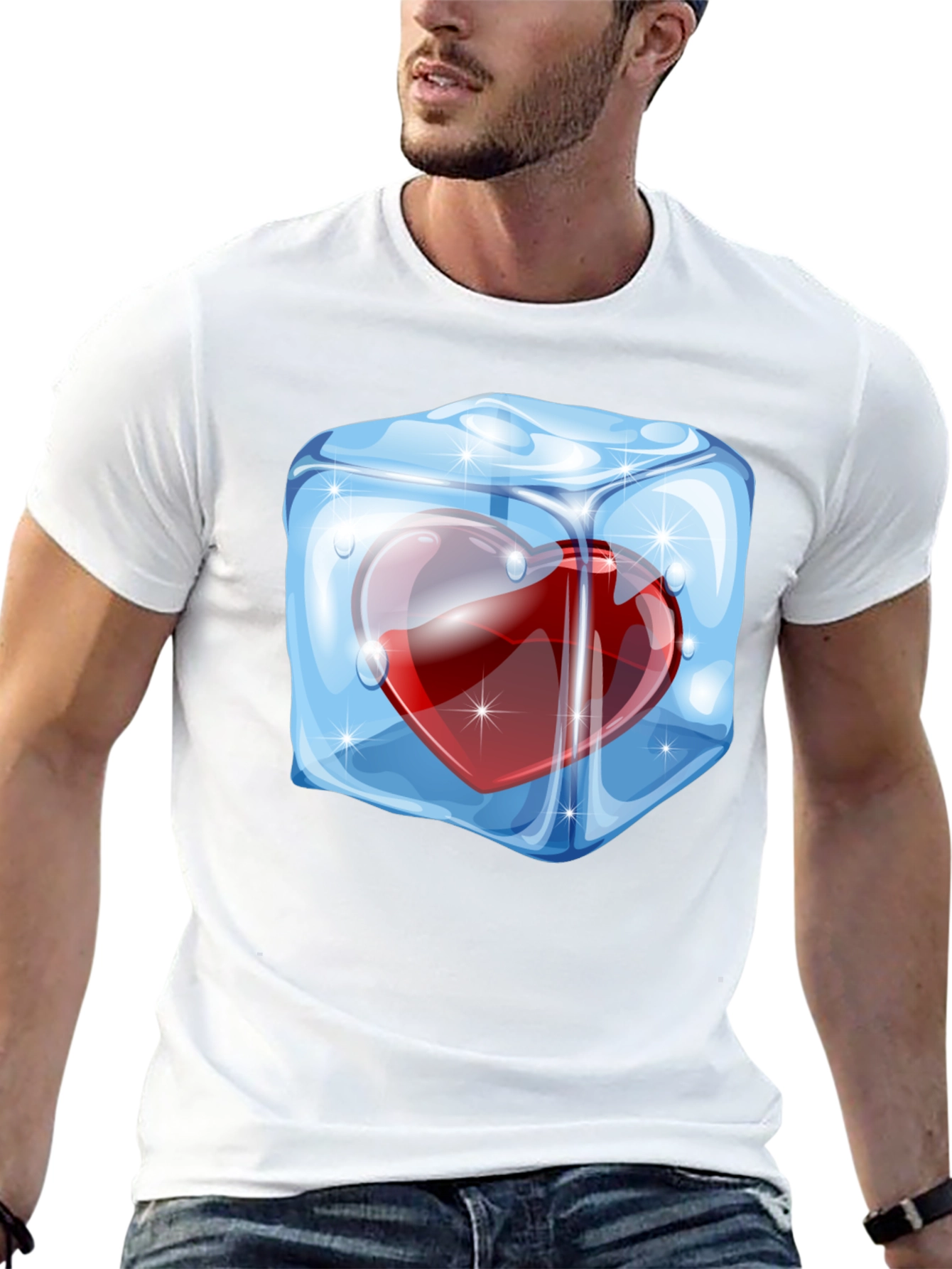 Icy Heart Graphic Tee - Cool Valentines Day Gift