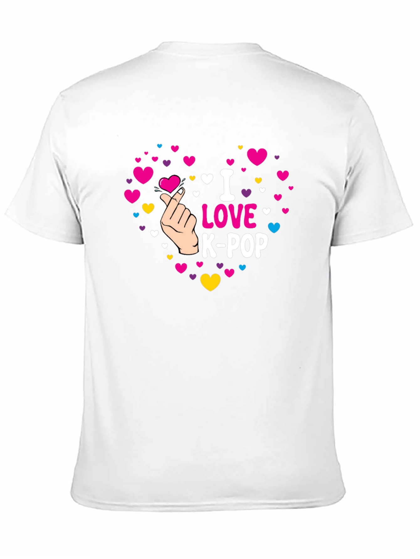 I Love K-Pop Heart Graphic Black T-Shirt