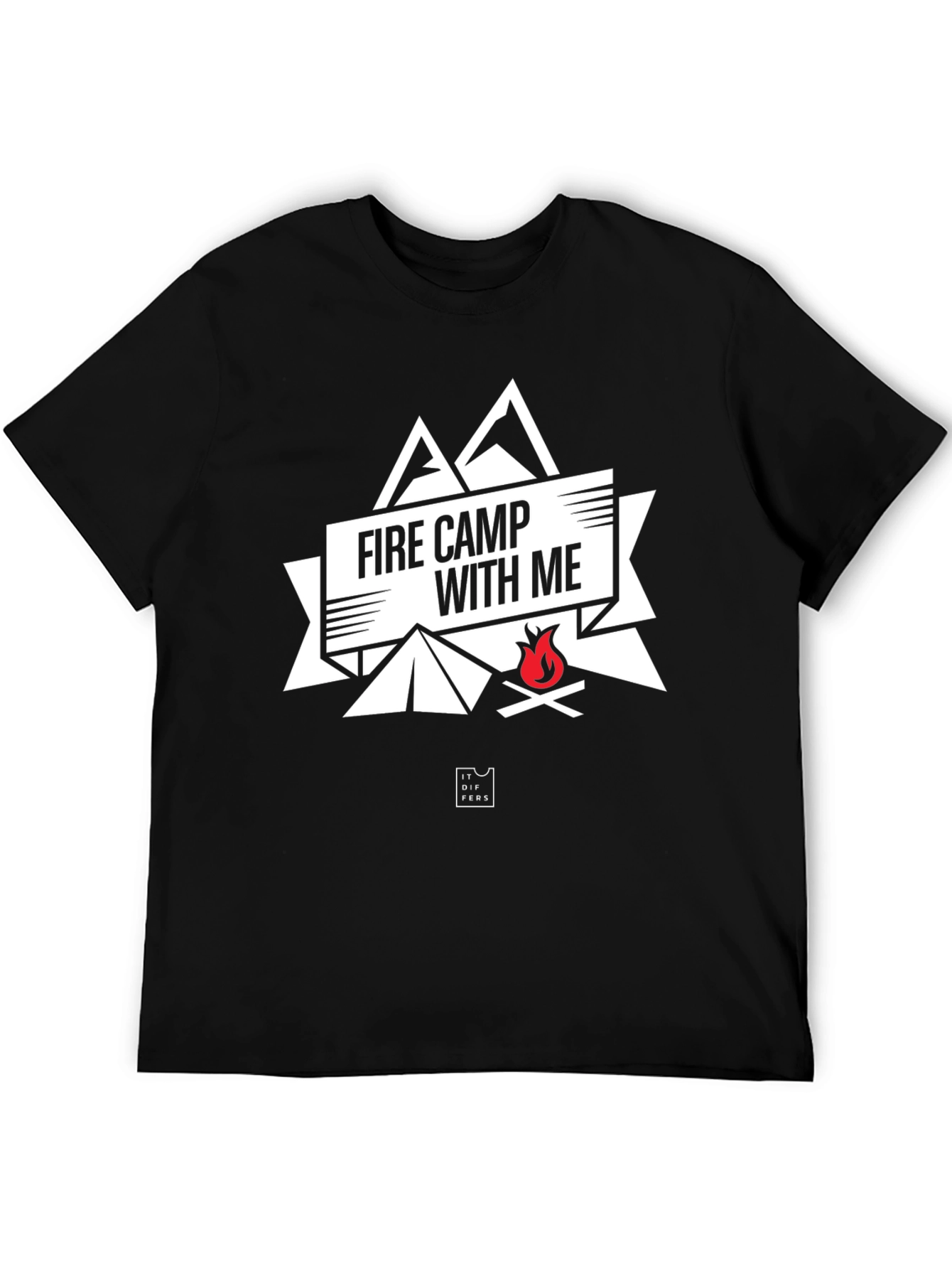 Fire Camp With Me Black Graphic Tee