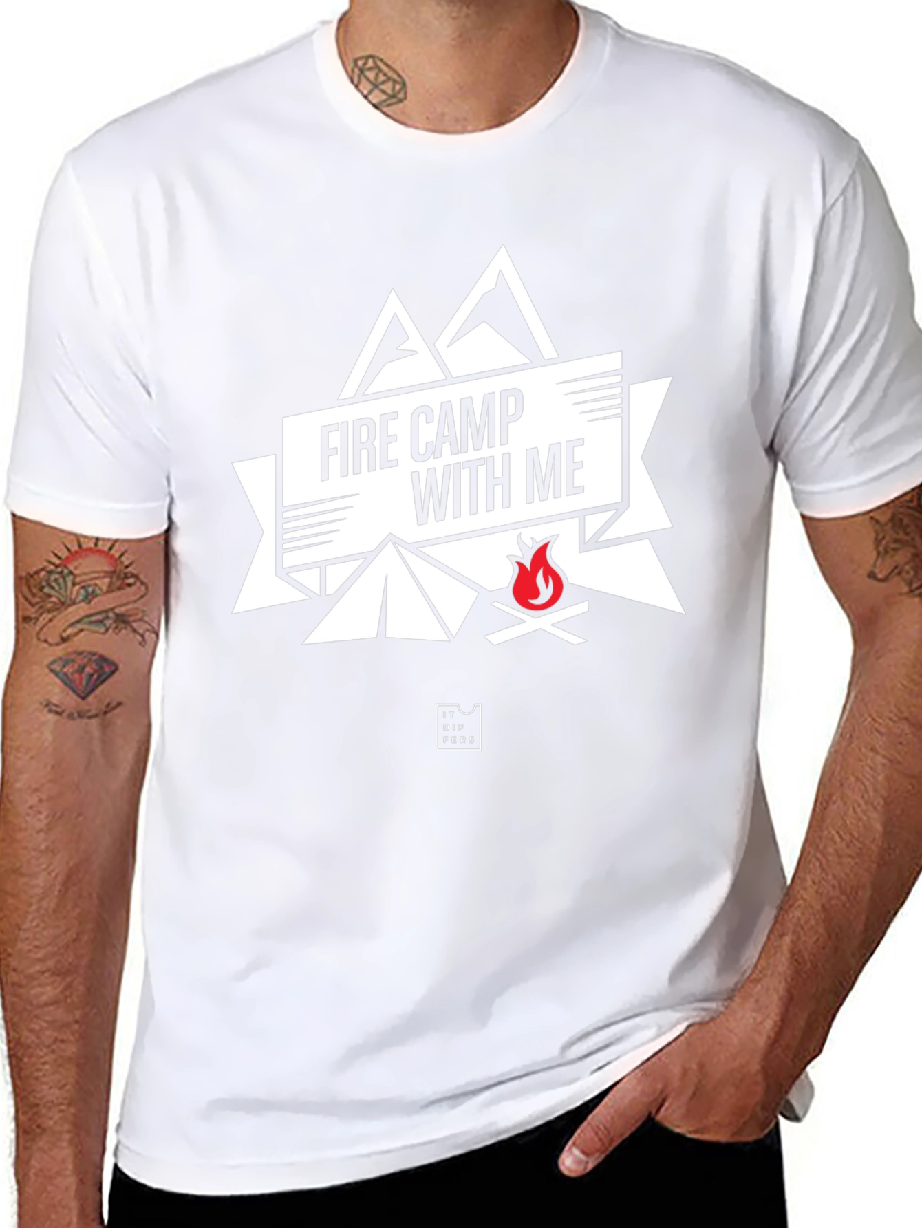 Fire Camp With Me Black Graphic Tee