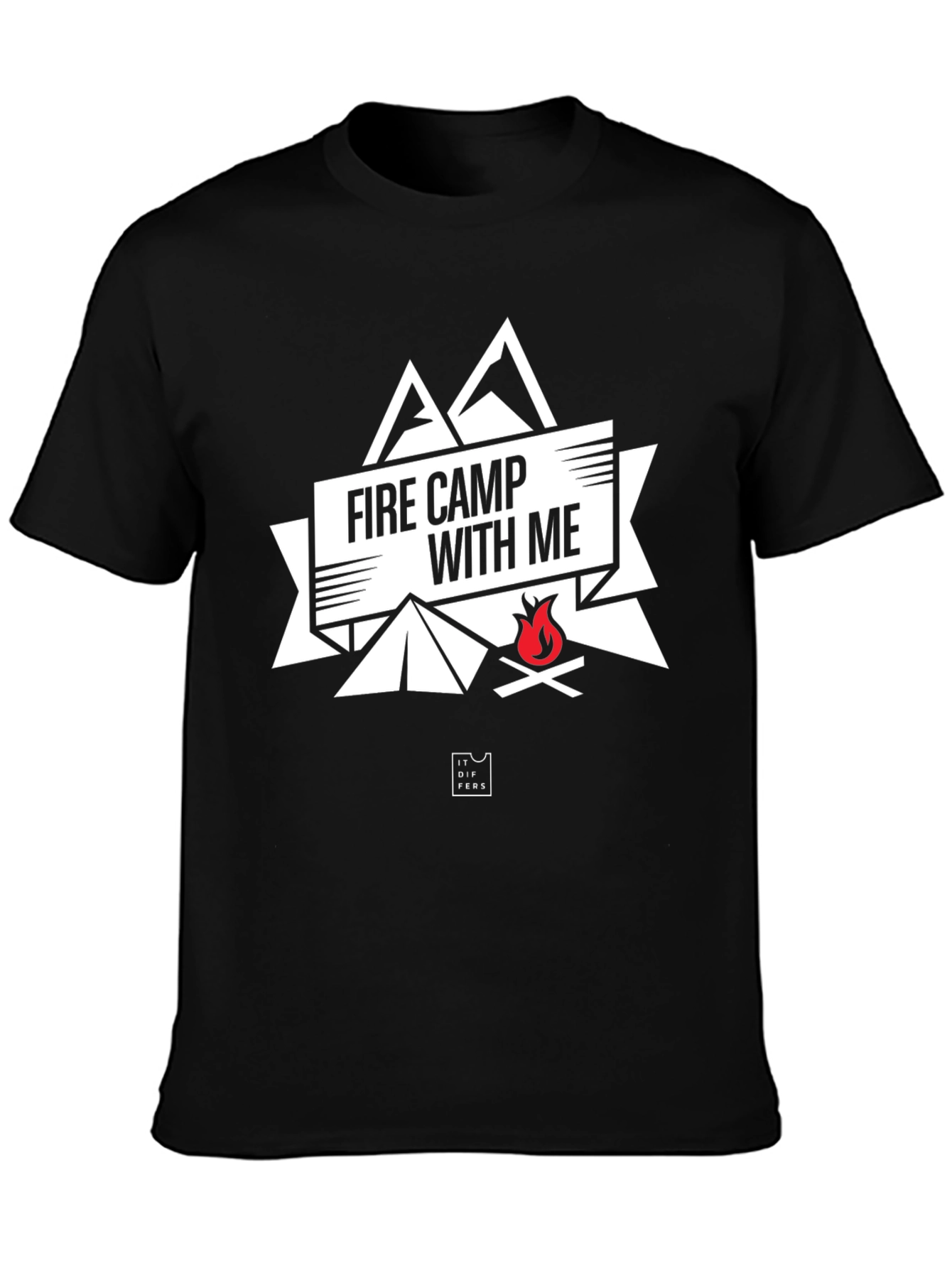 Fire Camp With Me Black Graphic Tee