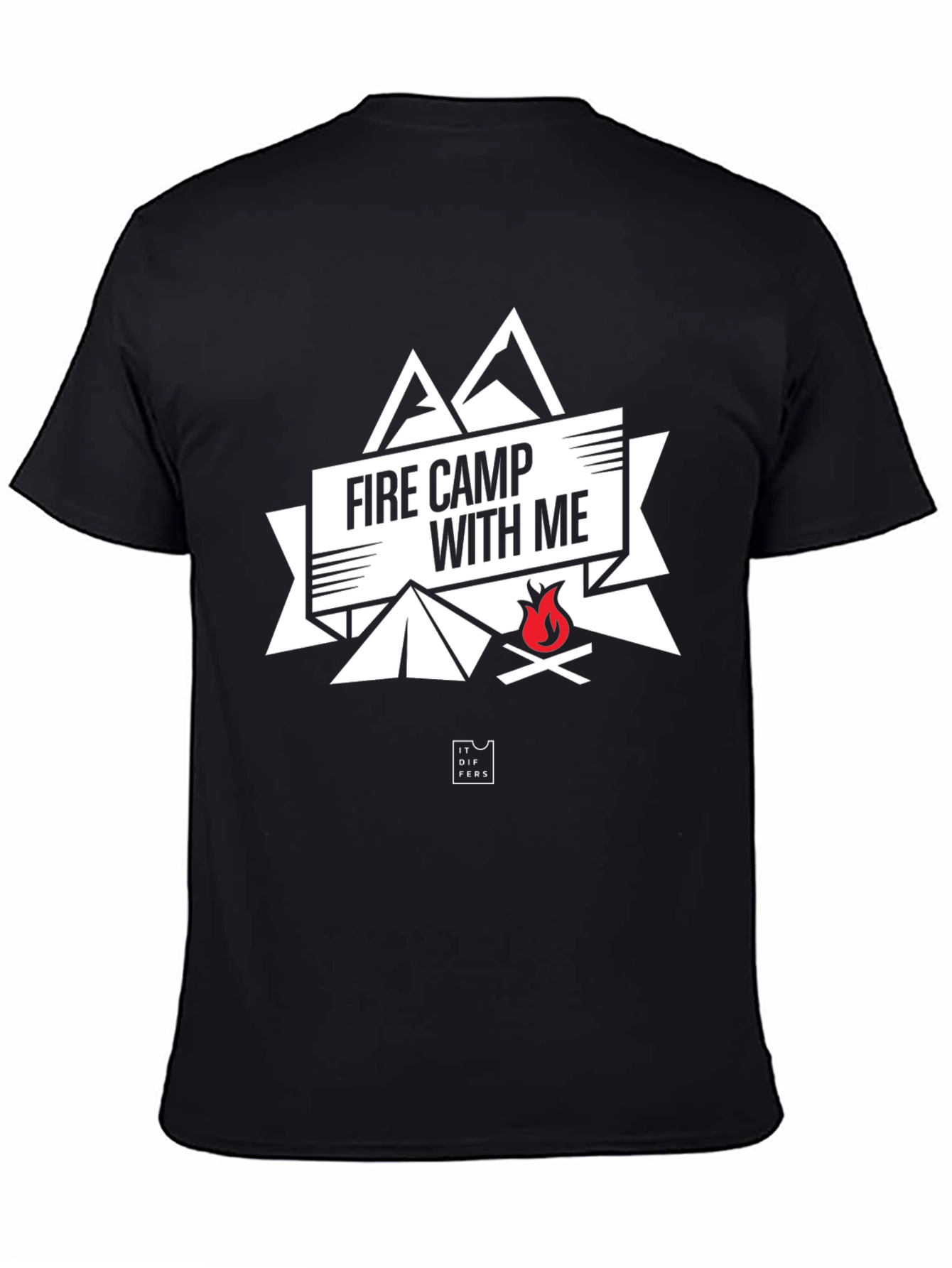 Fire Camp With Me Black Graphic Tee