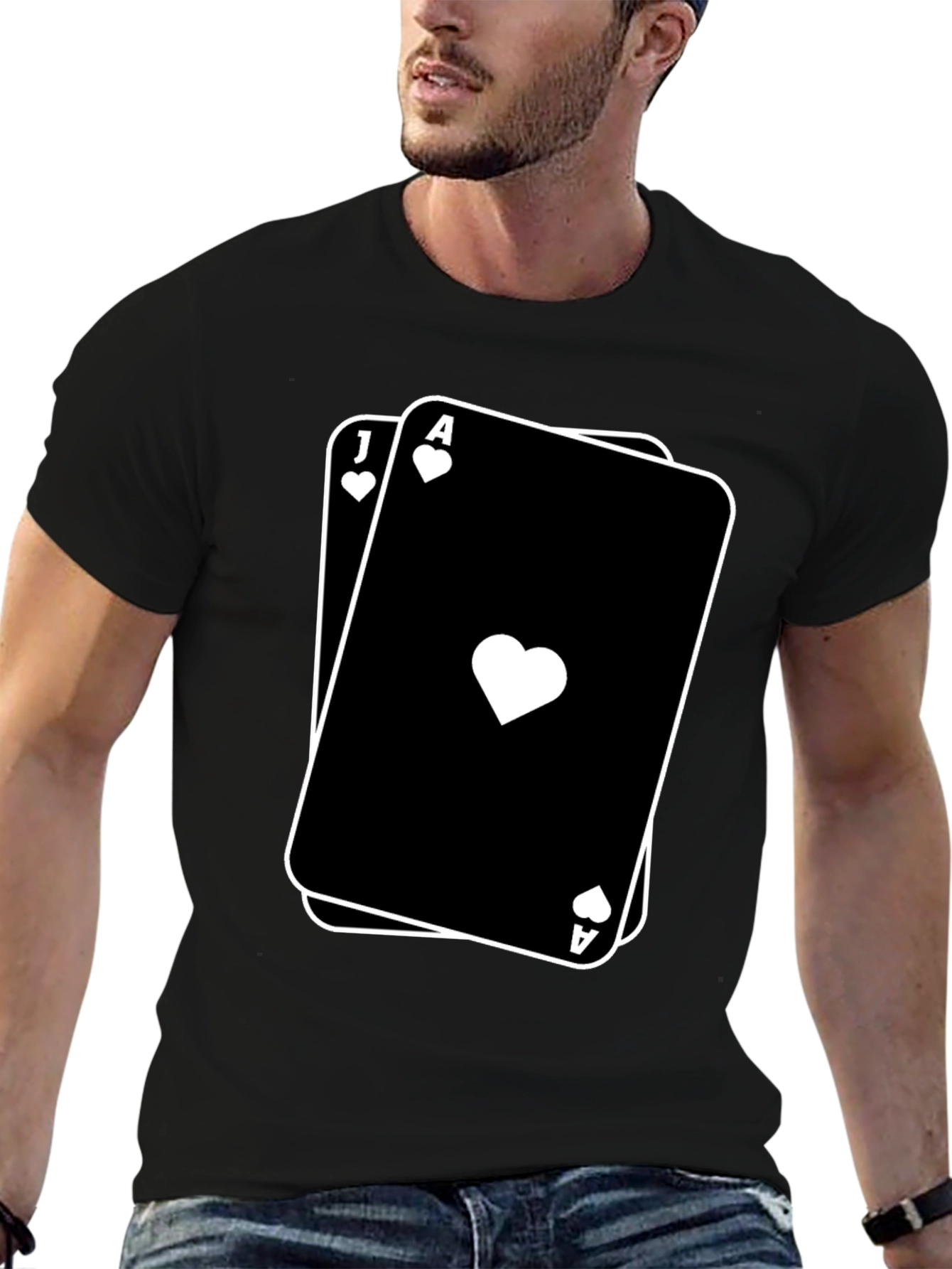 Blackjack Ace and Jack Playing Cards T-Shirt