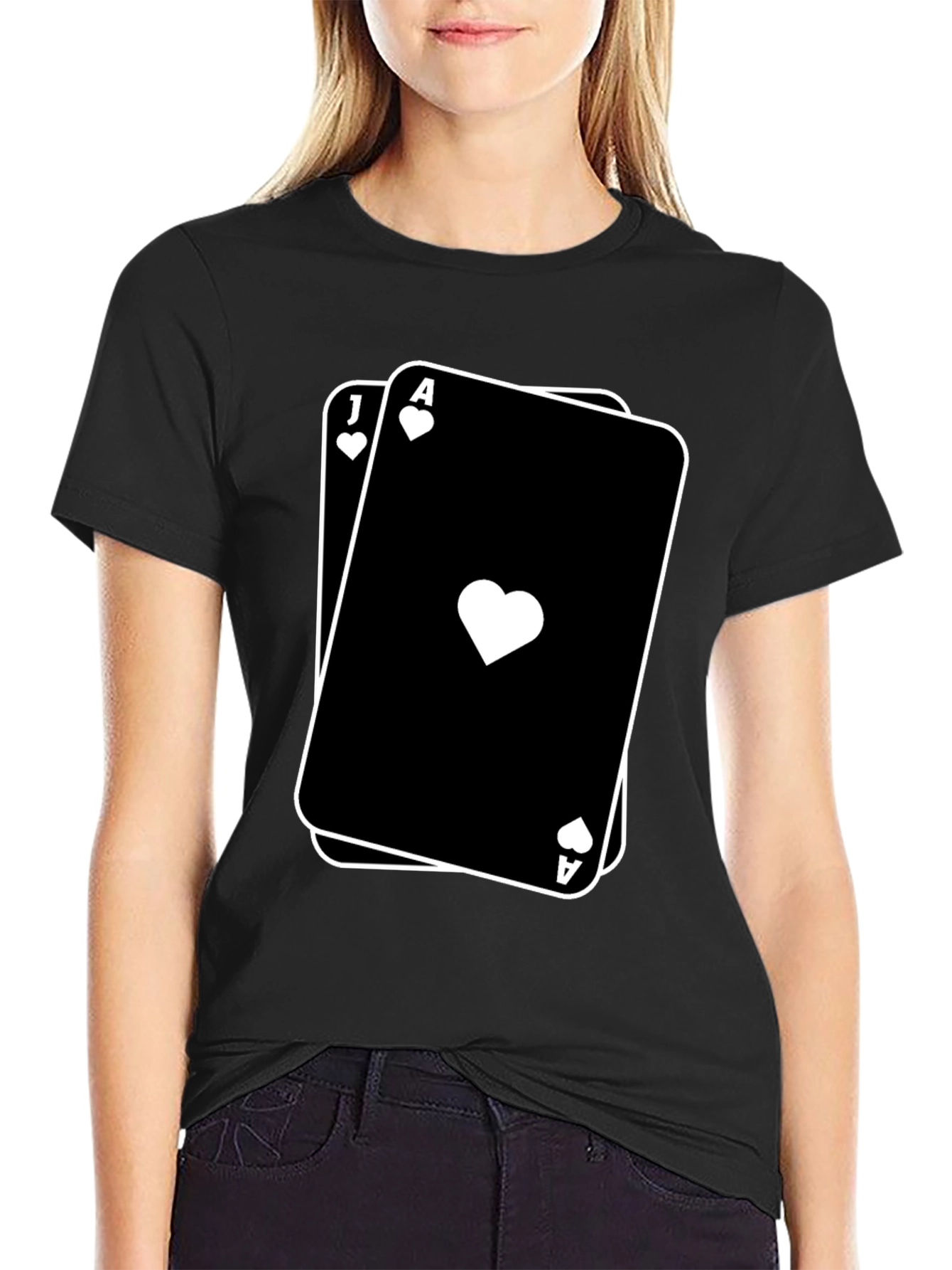 Blackjack Ace and Jack Playing Cards T-Shirt