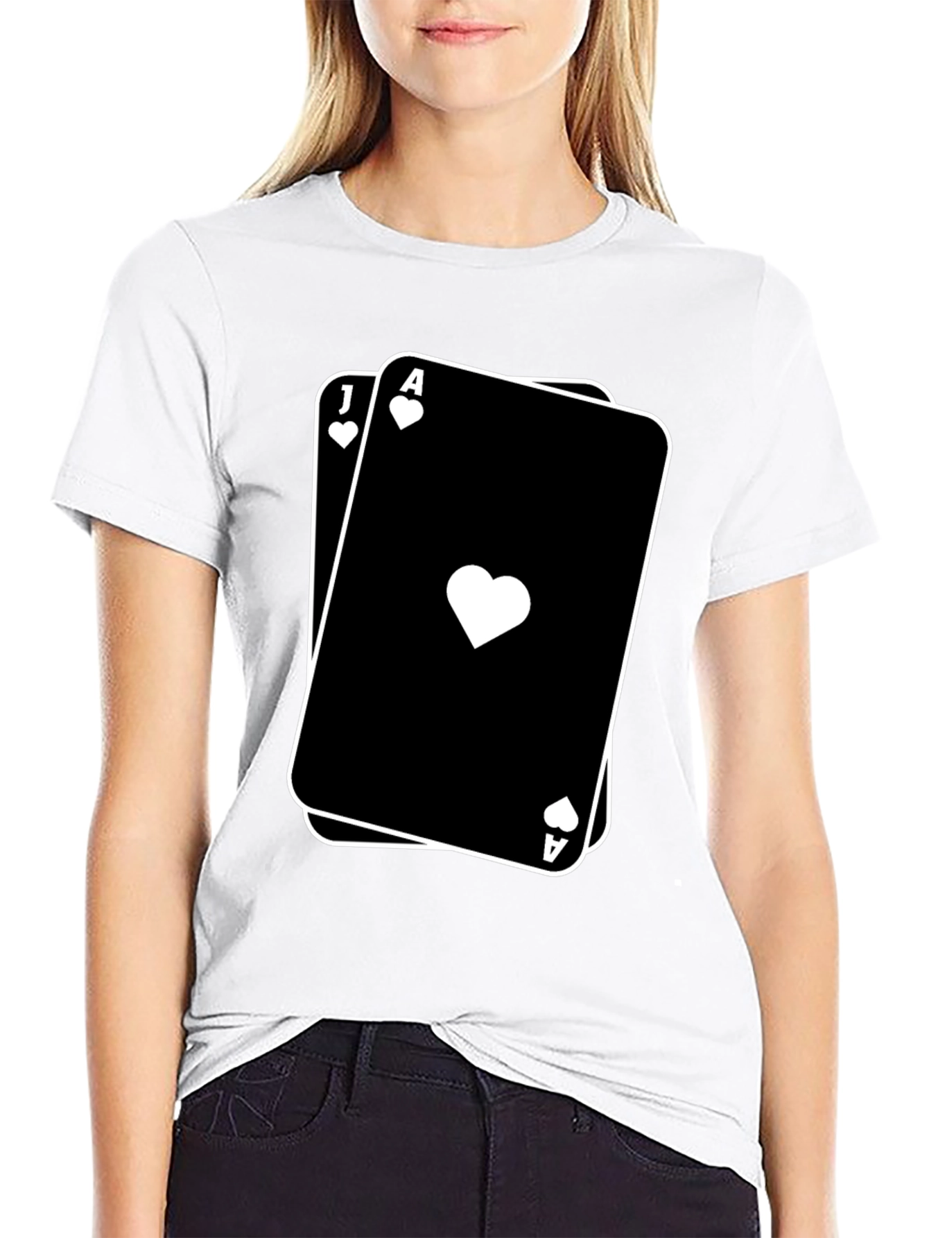 Blackjack Ace and Jack Playing Cards T-Shirt