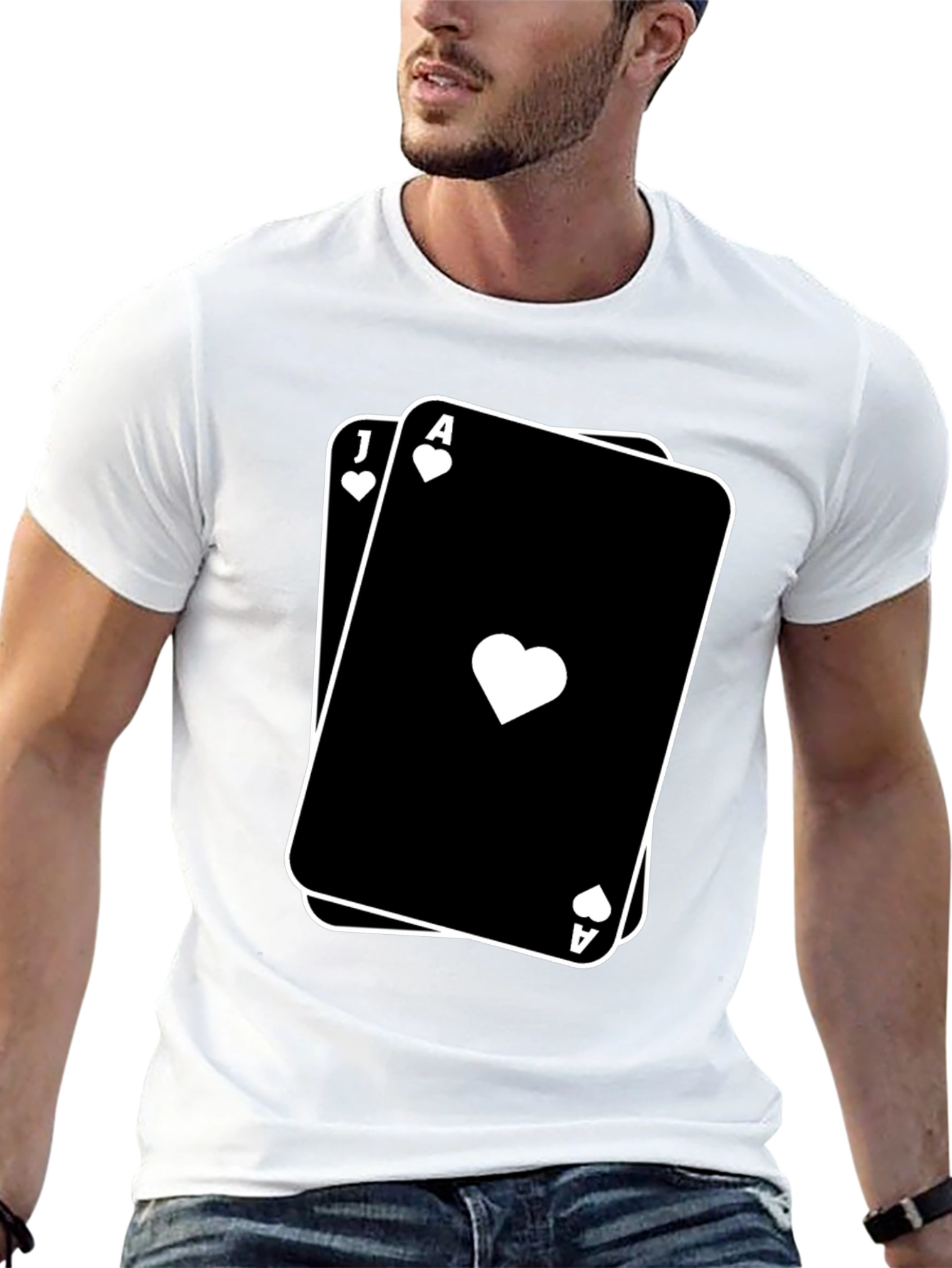 Blackjack Ace and Jack Playing Cards T-Shirt