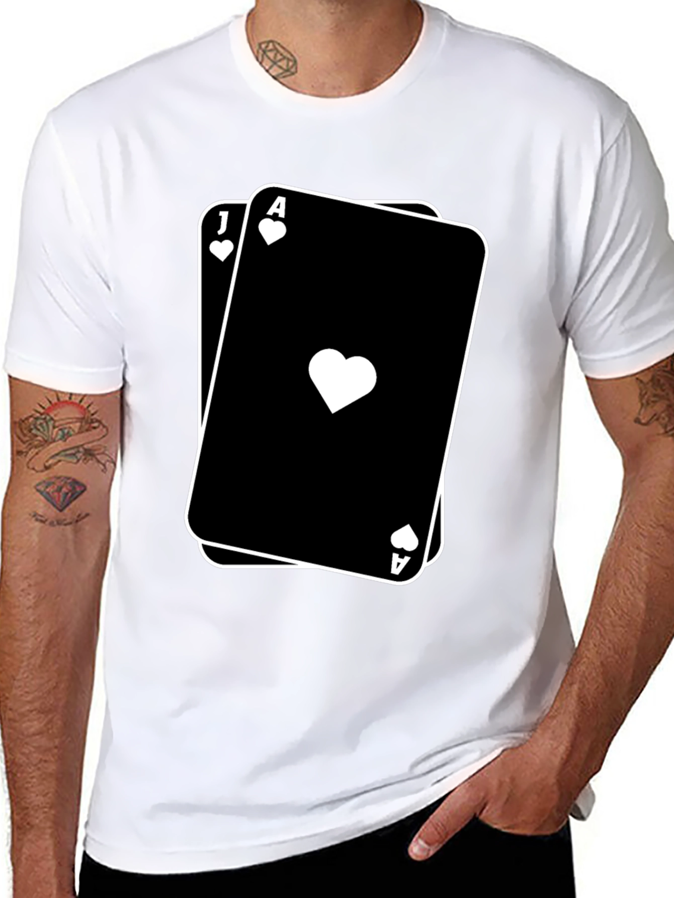Blackjack Ace and Jack Playing Cards T-Shirt
