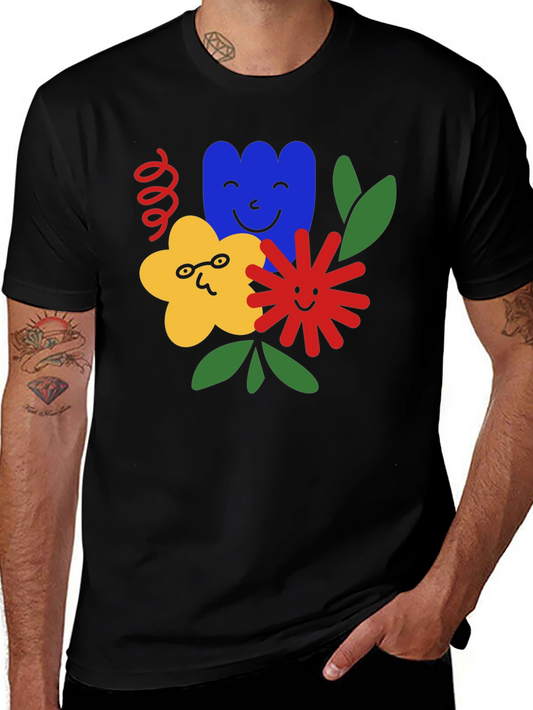 Whimsical Floral Graphic Tee - Fun and Unique Design