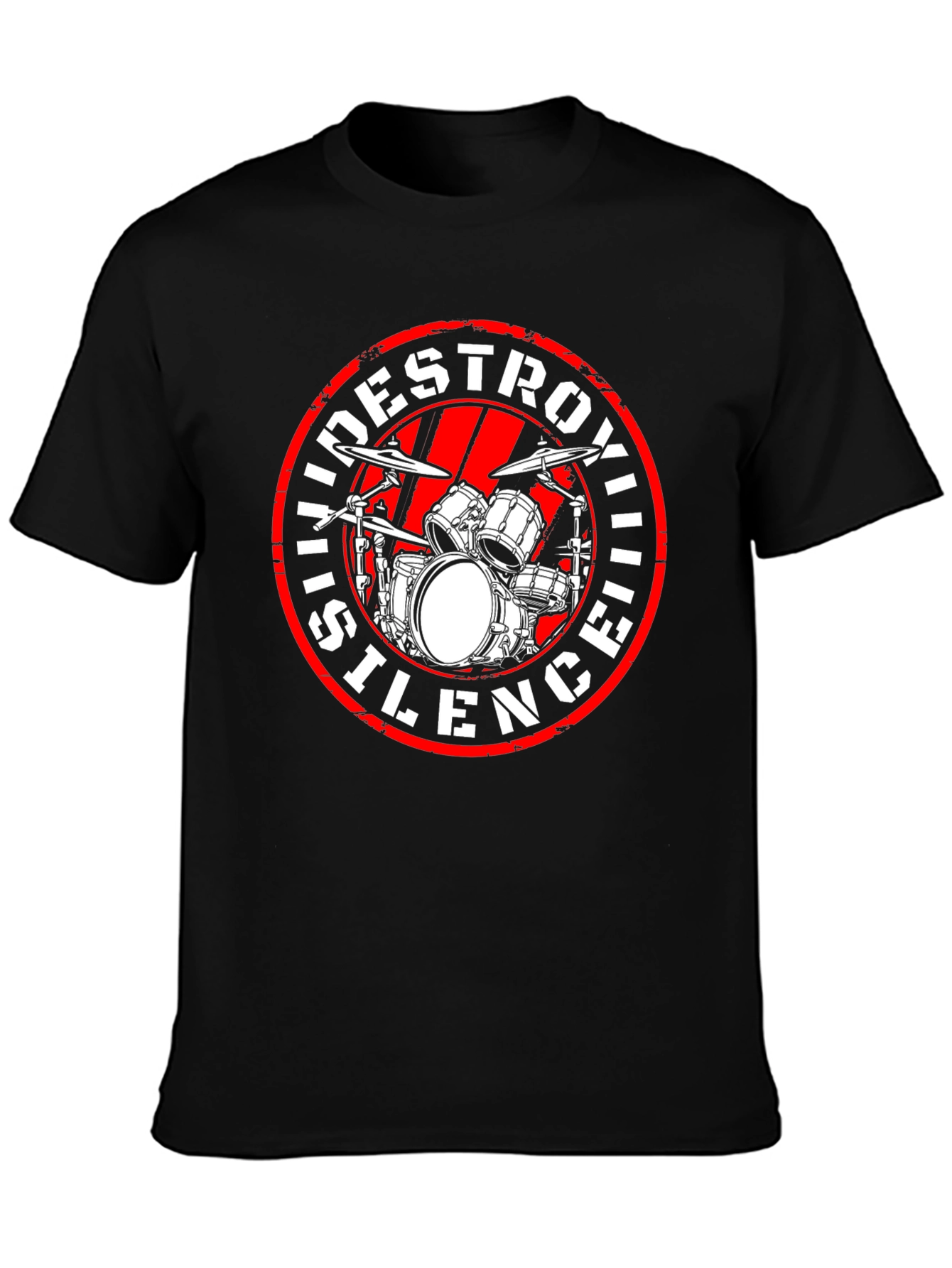 Destroy Silence Drum Kit T-Shirt - Black