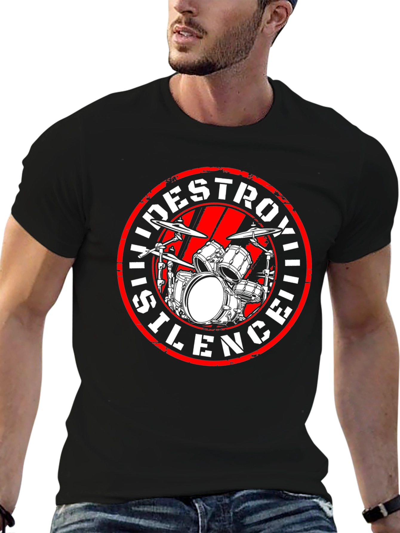 Destroy Silence Drum Kit T-Shirt - Black
