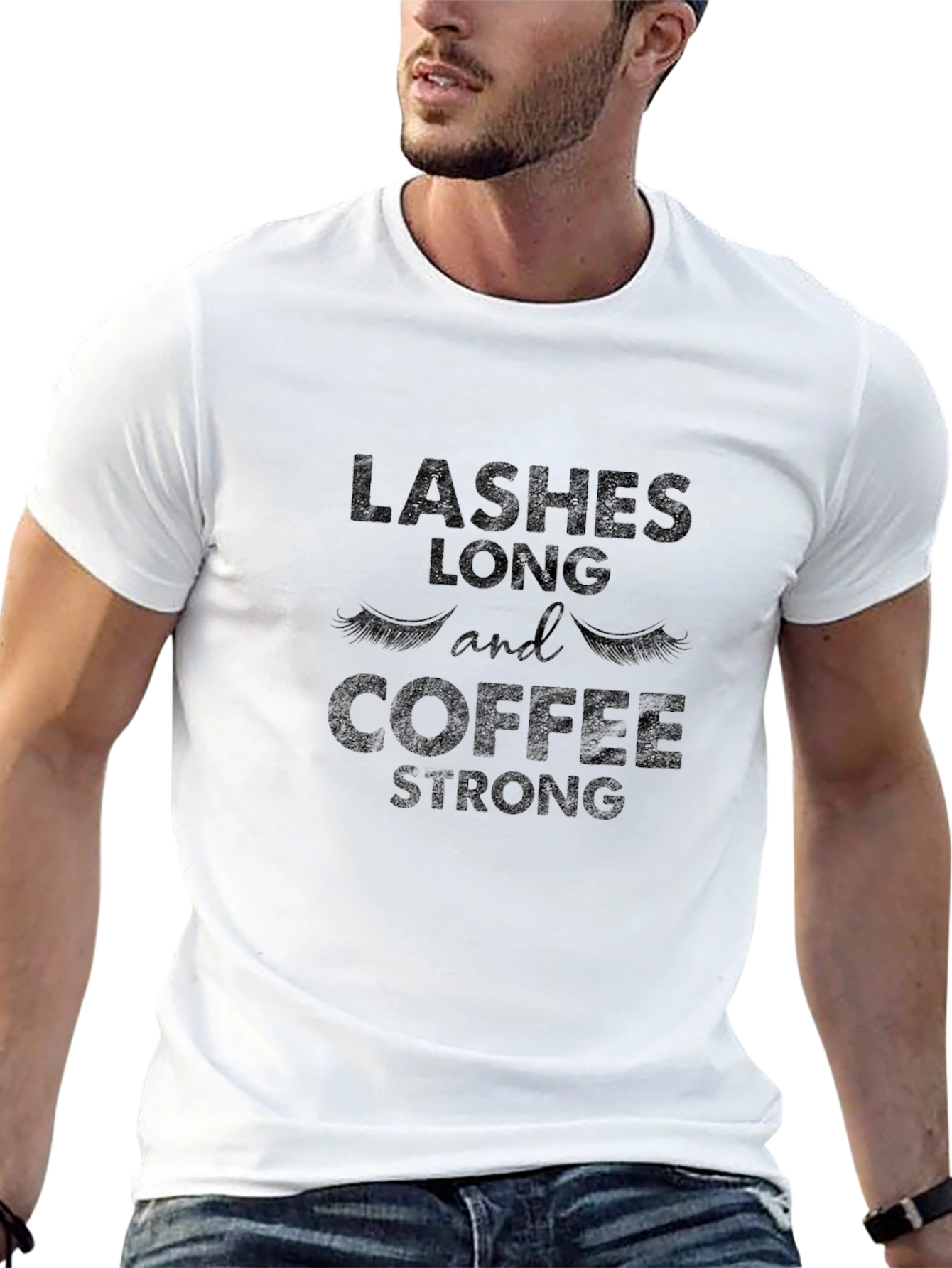 Lashes Long and Coffee Strong Graphic Tee