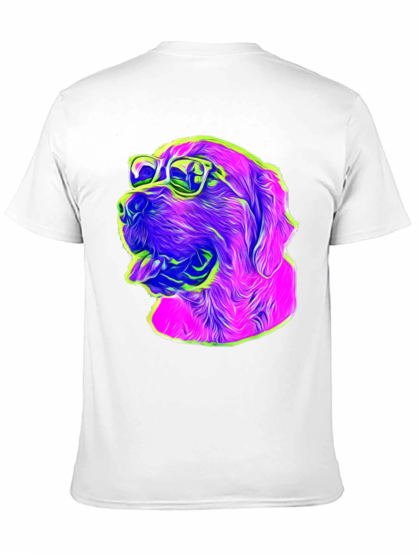 Cool Dog Graphic Tee - Neon Pop Art Style