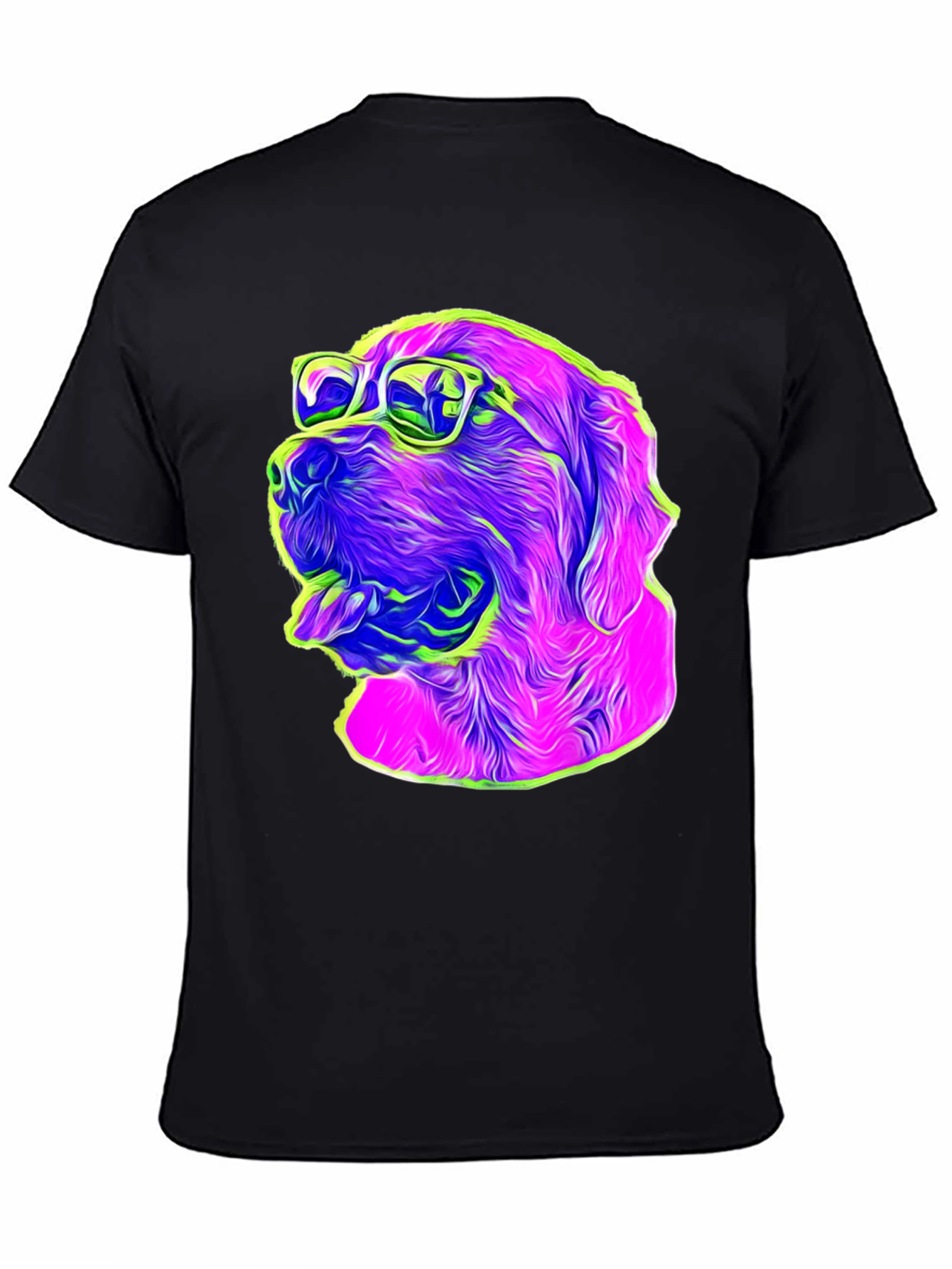 Cool Dog Graphic Tee - Neon Pop Art Style