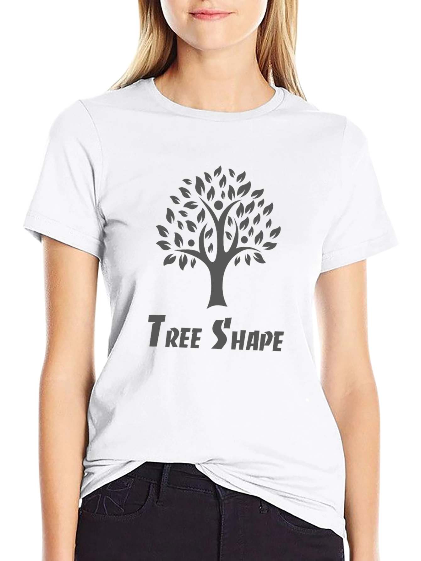 Tree Shape Graphic T-Shirt - Modern Casual Wear