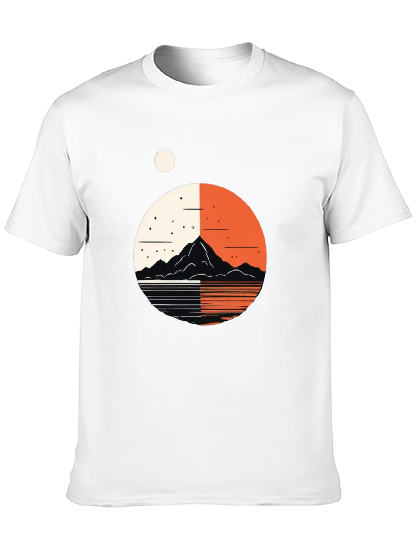 Geometric Mountain Graphic Black Tee