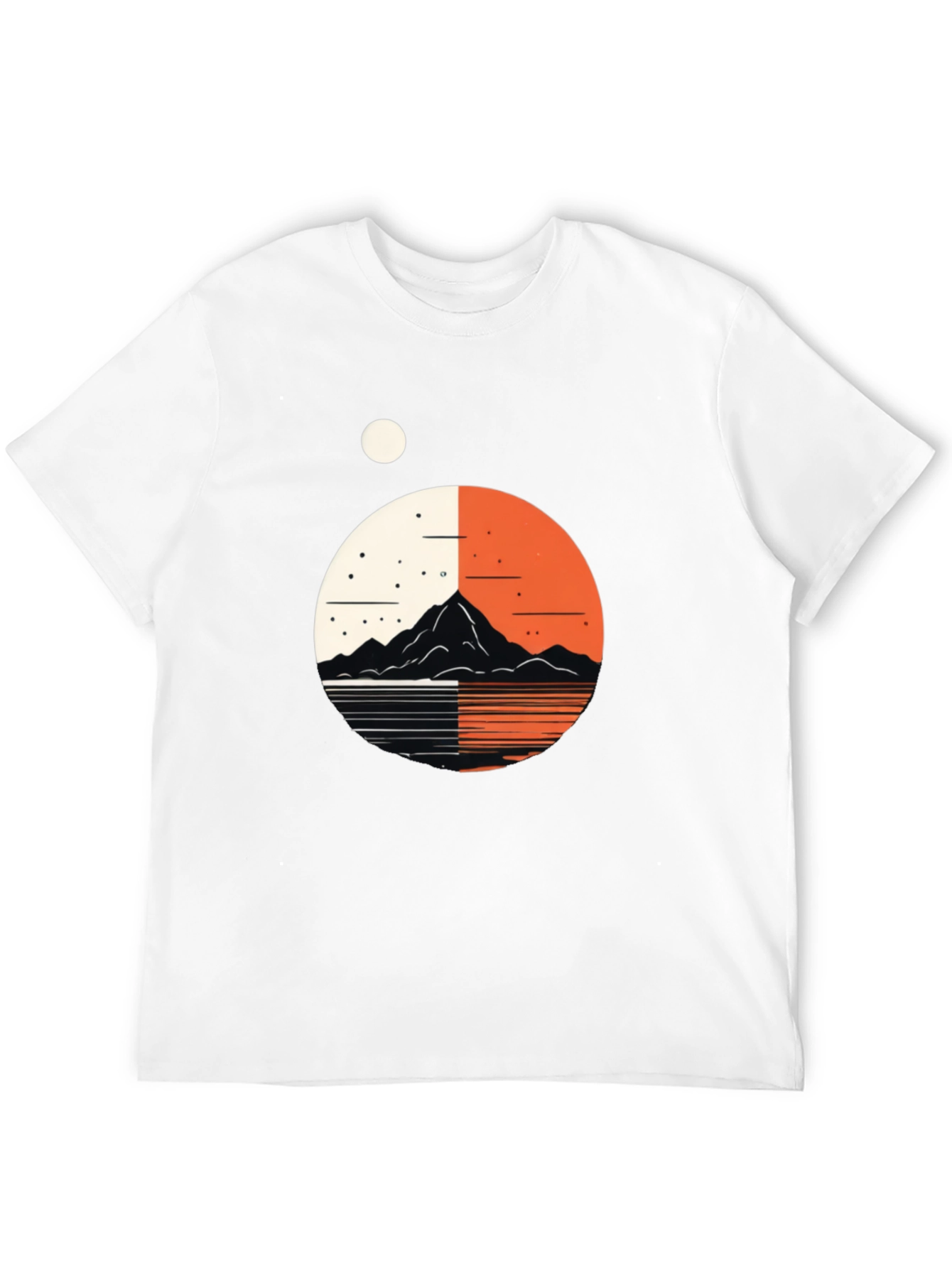 Geometric Mountain Graphic Black Tee