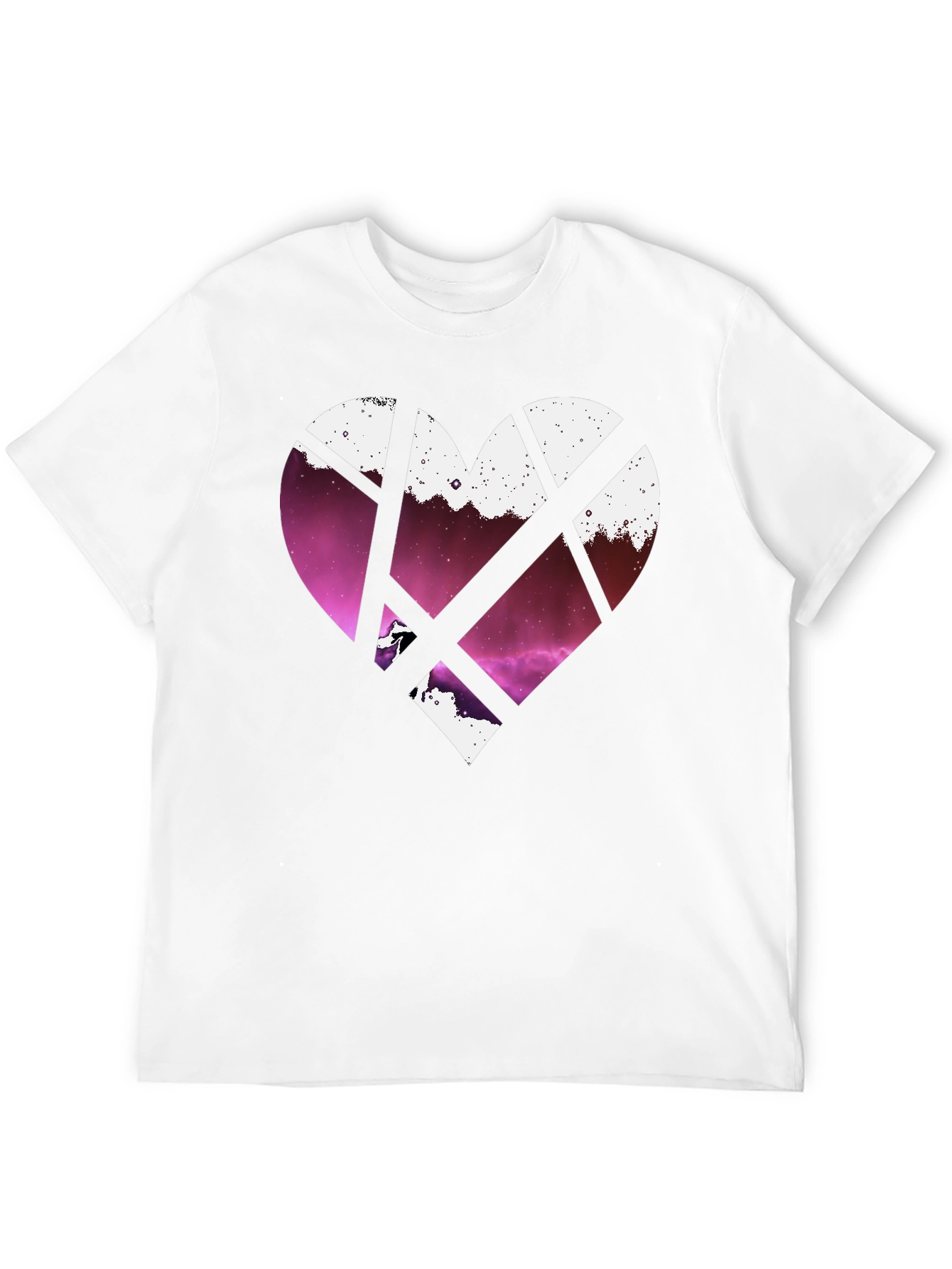 Heart Galaxy Graphic Tee - Black Cotton Blend
