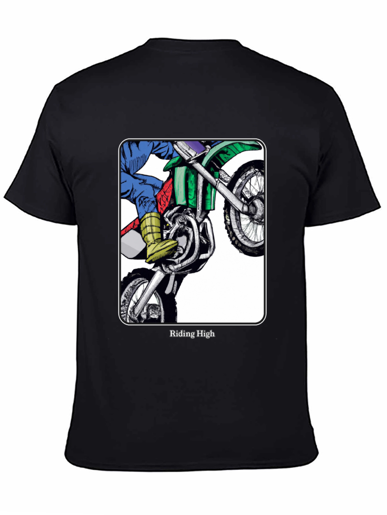 Riding High Motorcycle Graphic Tee - Black