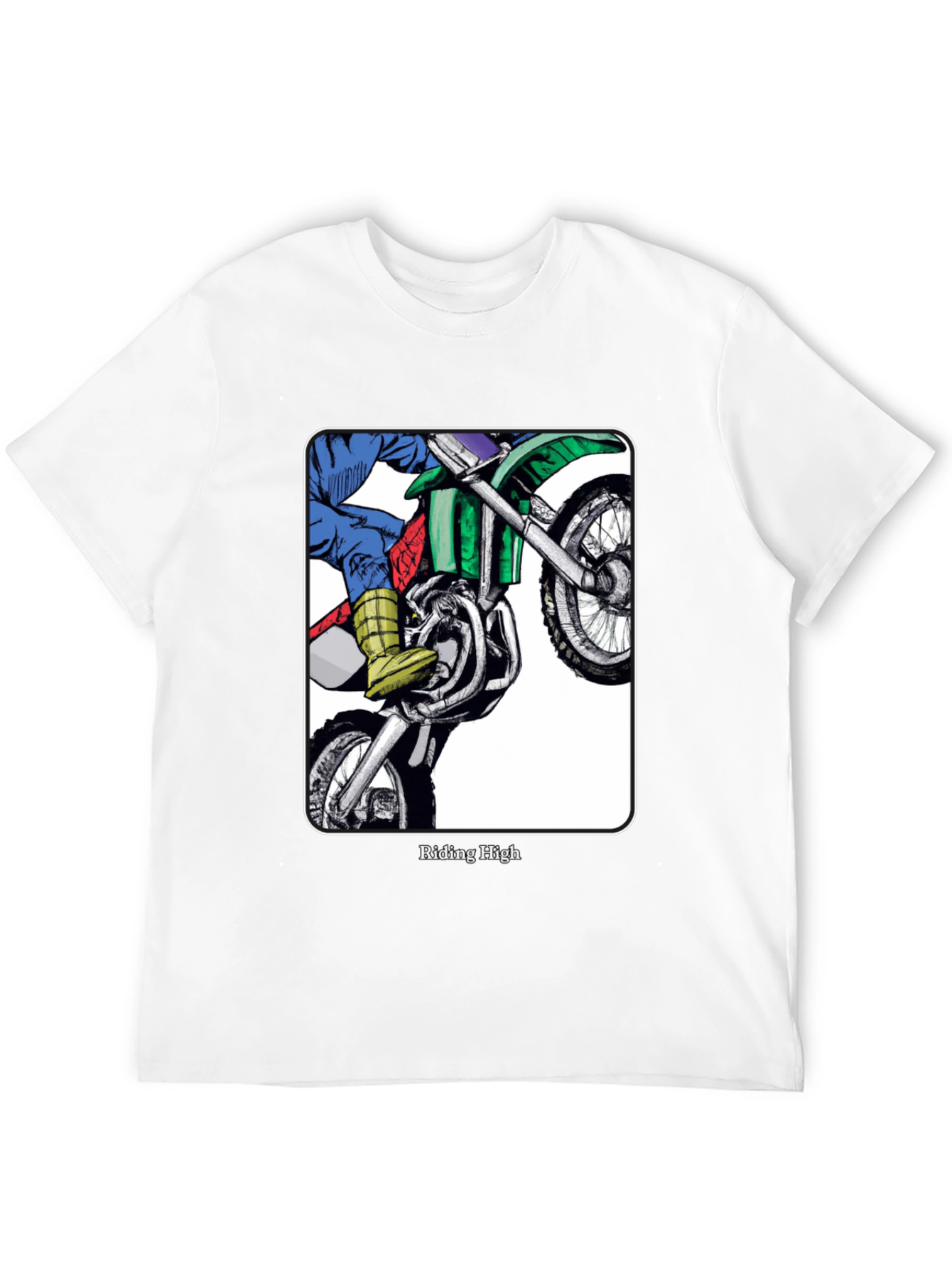 Riding High Motorcycle Graphic Tee - Black
