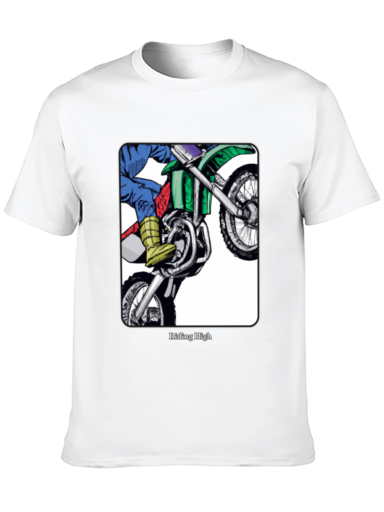 Riding High Motorcycle Graphic Tee - Black