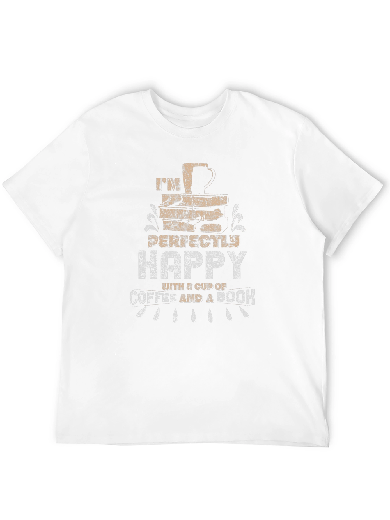 Happy Coffee & Book Graphic T-Shirt